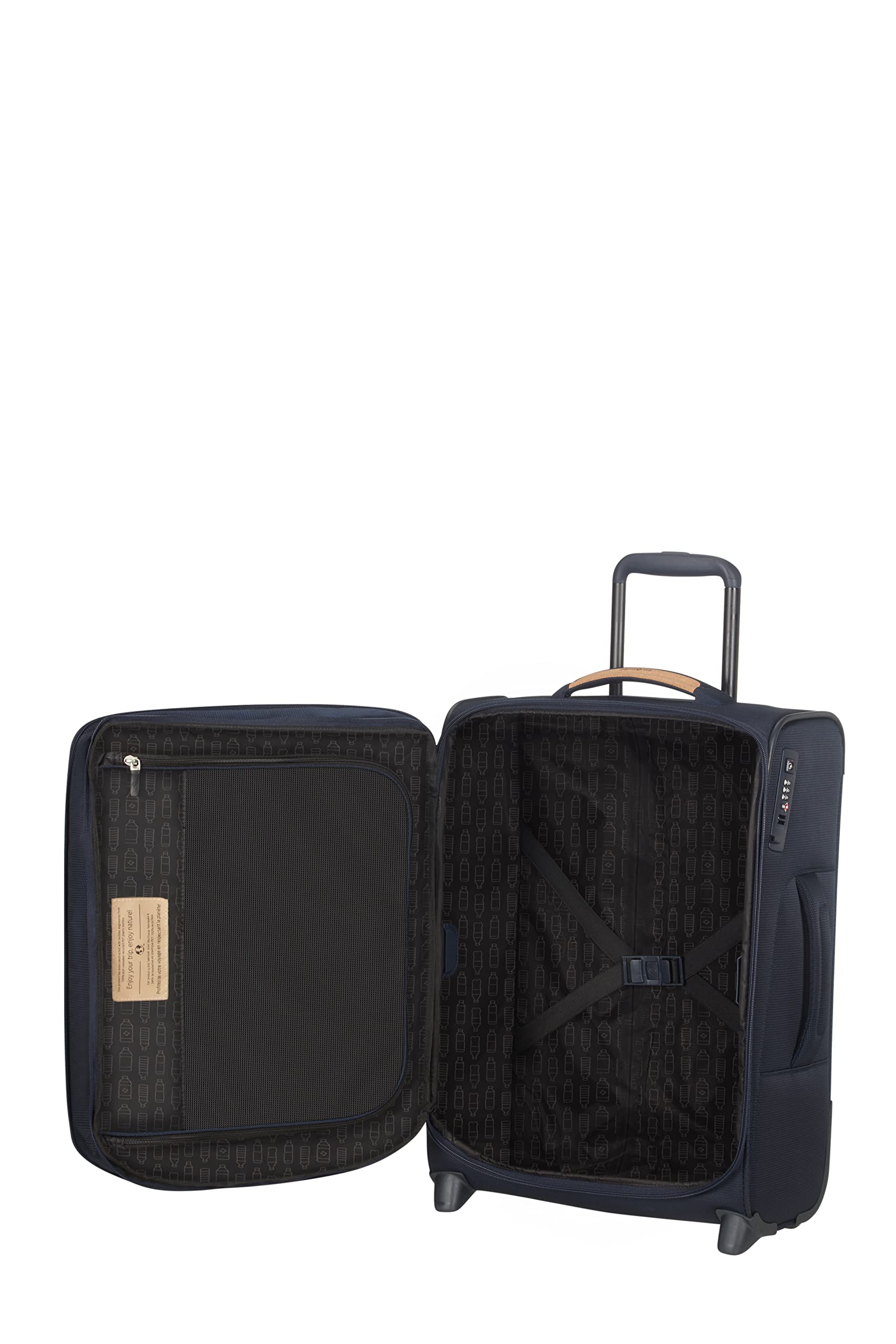 Samsonite Eco Blue Carry-On Luggage 55cm - Lightweight Hardshell Suitcase for Air Travel, Compact Spinner Cabin Bag with 4 Wheels, Perfect for Business Trips & Weekend Getaways