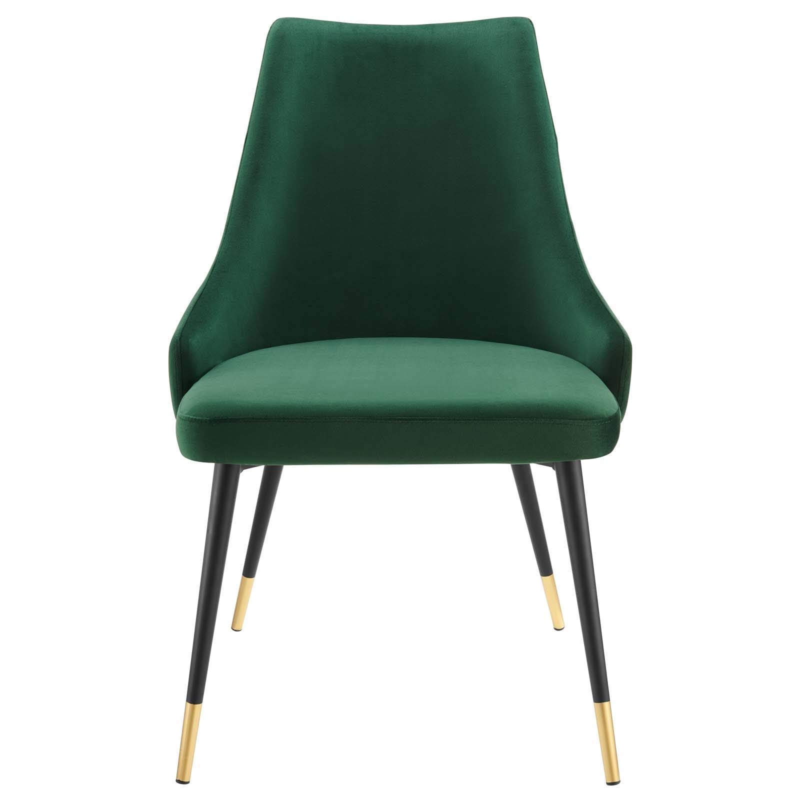 Modway Adorn Tufted Performance Velvet Dining Chairs Set of 2 - Green Velvet Upholstered Side Chairs for Dining Room, Kitchen, or Office - Comfortable & Stylish Accent Seating