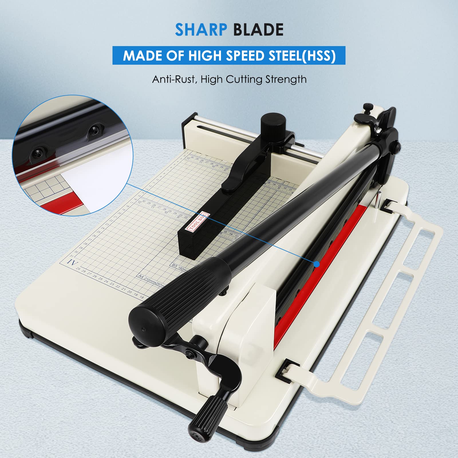 Heavy Duty 17 Inch Guillotine Paper Cutter with Free Replacement Blade - 400 Sheet Capacity Paper Trimmer for Cardstock, Scrapbooking, Office, Home & School Use | Perfect for Crafting, Document Cutting and DIY Projects