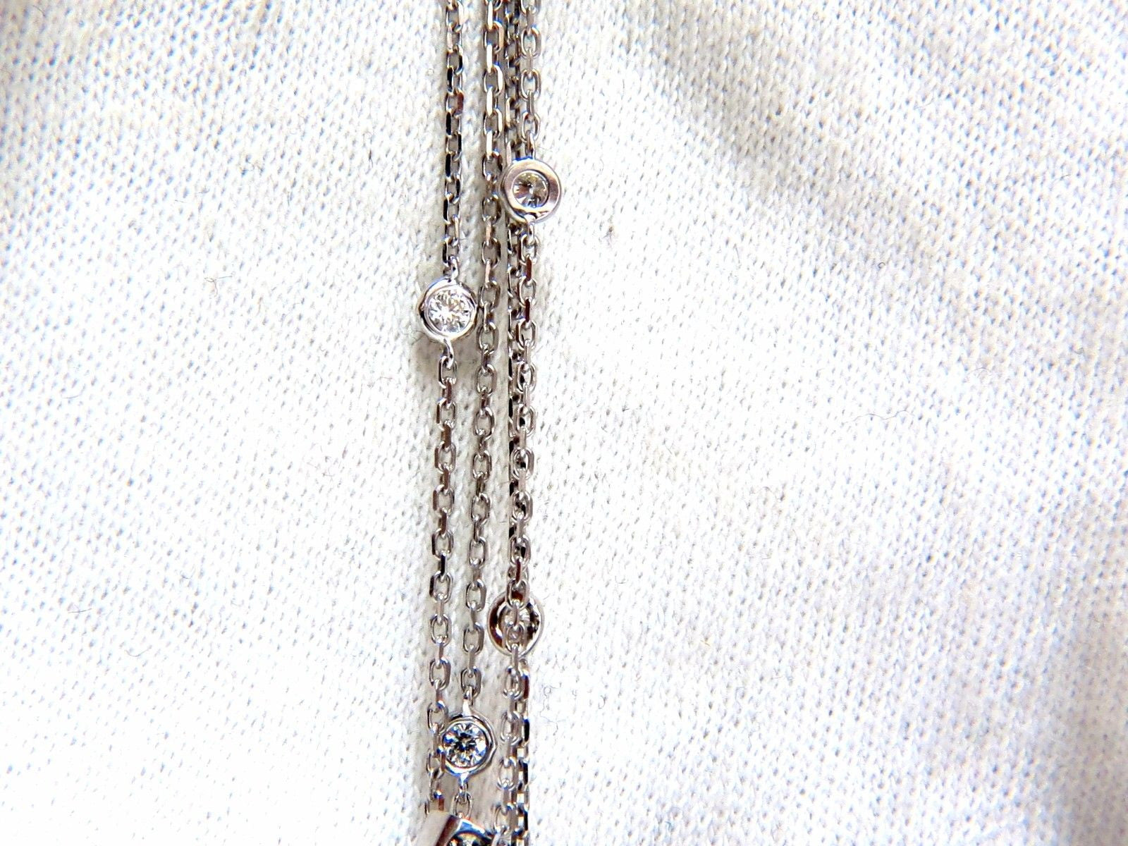 3.50 Carat Diamond Dangling Chandelier Pendant Station Necklace in 18K Gold - Elegant Statement Jewelry for Weddings, Parties & Special Occasions