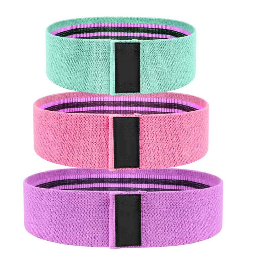 Premium Non-Slip Fabric Resistance Bands Set of 3 - Thick Wide Elastic Exercise Bands for Legs, Butt, Squat, Glute, Hip & Thigh Workouts - Perfect for Home Gym, Yoga, Pilates & Fitness Training