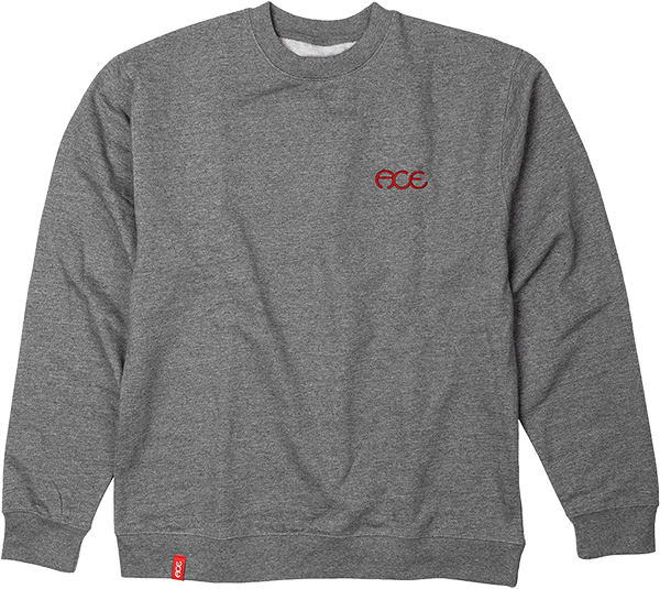Ace Hutch Crew Sweatshirt for Men & Women | Small Size | Gunmetal & Red Color | Casual Streetwear for Everyday Comfort & Style