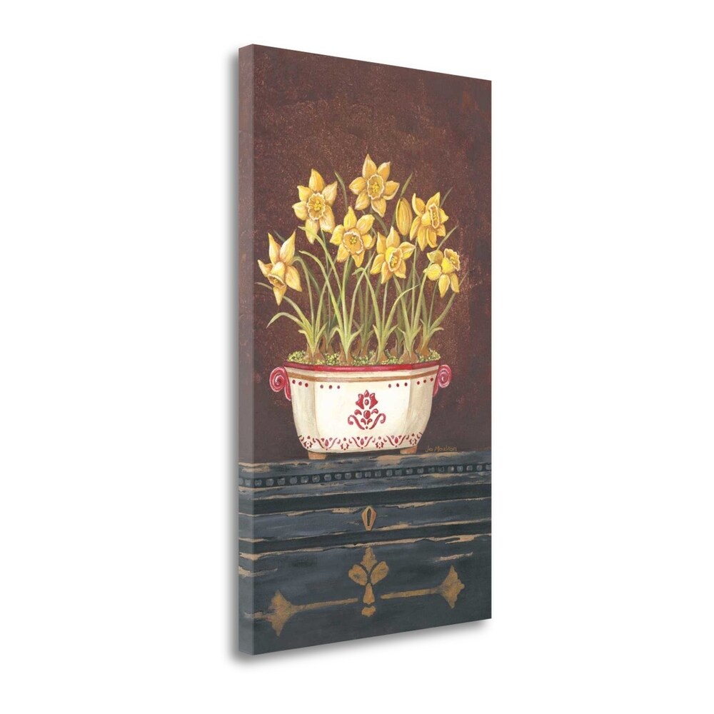 Asian Daphodile Floral Art Print by Jo Moulton - Premium Giclee Canvas Painting Gallery Wrapped - Ready to Hang Wall Decor for Living Room, Bedroom & Office