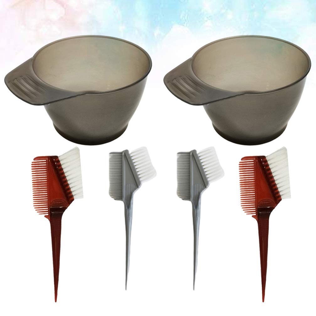 6pcs Hair Dye Kit - Brushes, Bowls & Combs for Salon Styling