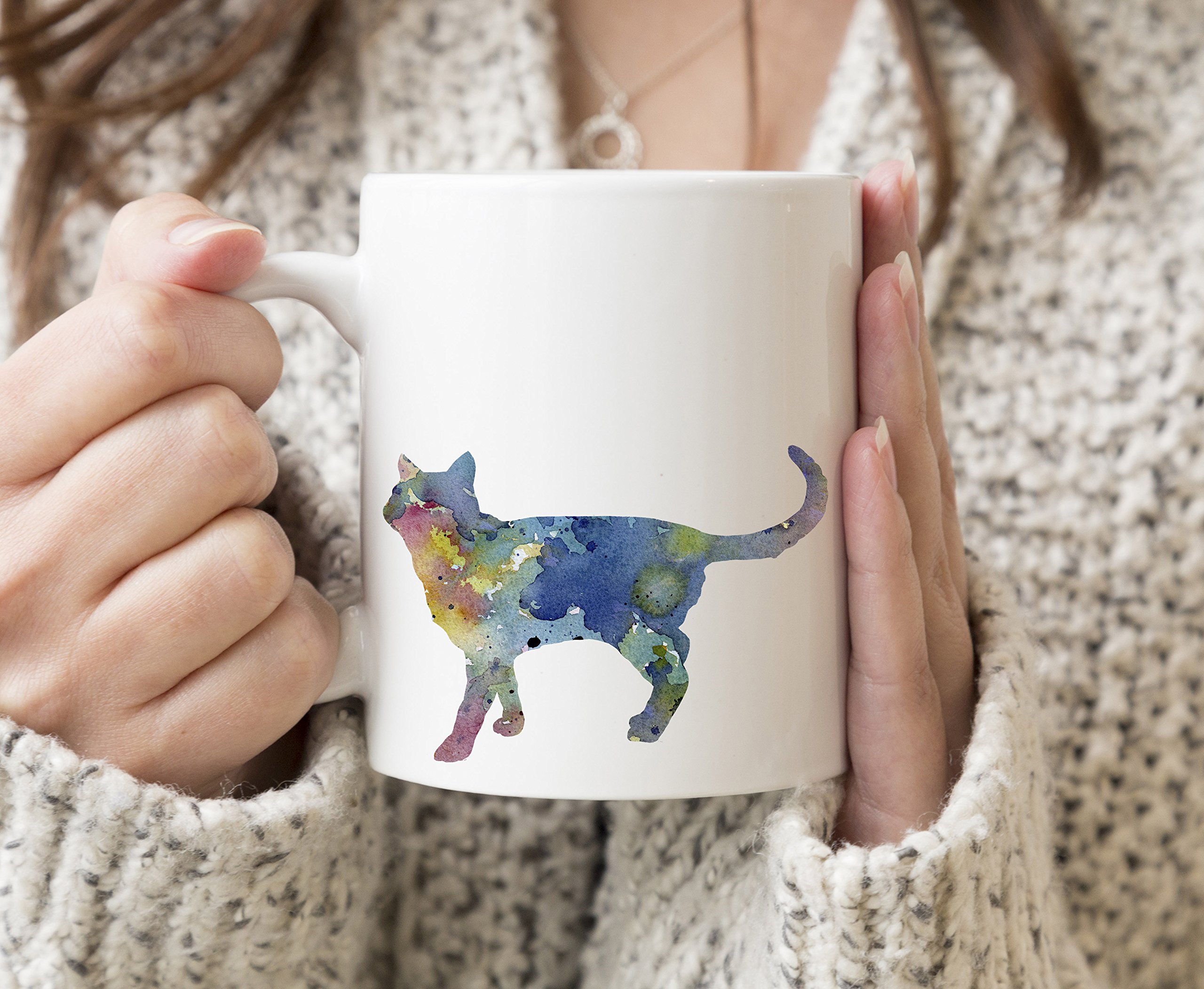 11oz Cat Lover Coffee Mug - Unique Ceramic Cat Themed Gift for Tea & Coffee - Perfect for Cat Owners, Birthday Gifts & Office Use