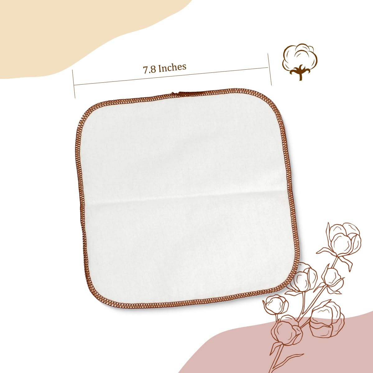 Mama Koala Organic Cotton Reusable Baby Wipes - 30 Pack Washable Cloth Diaper Wipes & Face Wipes, Unbleached Natural Fabric with Waterproof Storage Pouch (7.8x7.8 Inches) - Perfect for Diaper Changes, Face Cleaning & On-the-Go Baby Care