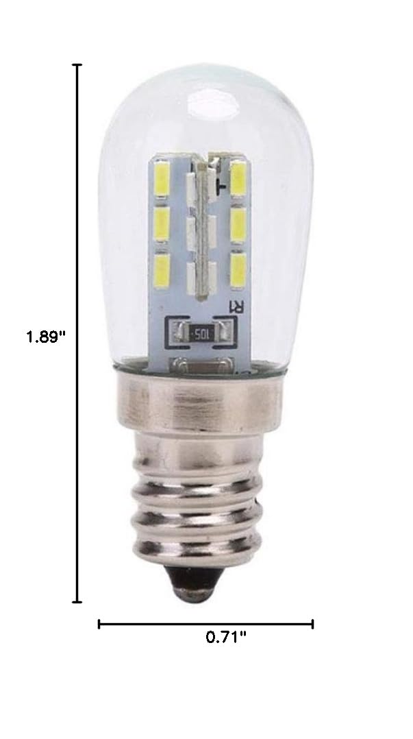 E12 LED Light Bulb 220V - High Brightness Warm White Glass Shade Bulb for Sewing Machine, Refrigerator, Chandelier & Home Decor Lighting