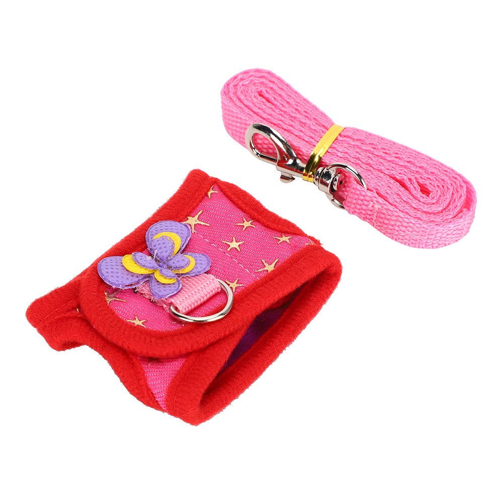 Premium Puppy Harness and Leash Set - Adjustable Dog Vest with Chest Strap & Traction Rope - Comfortable Pet Harness for Small Dogs, Cats, Rabbits, Guinea Pigs (Red, Medium) - Perfect for Walking, Training & Outdoor Adventures
