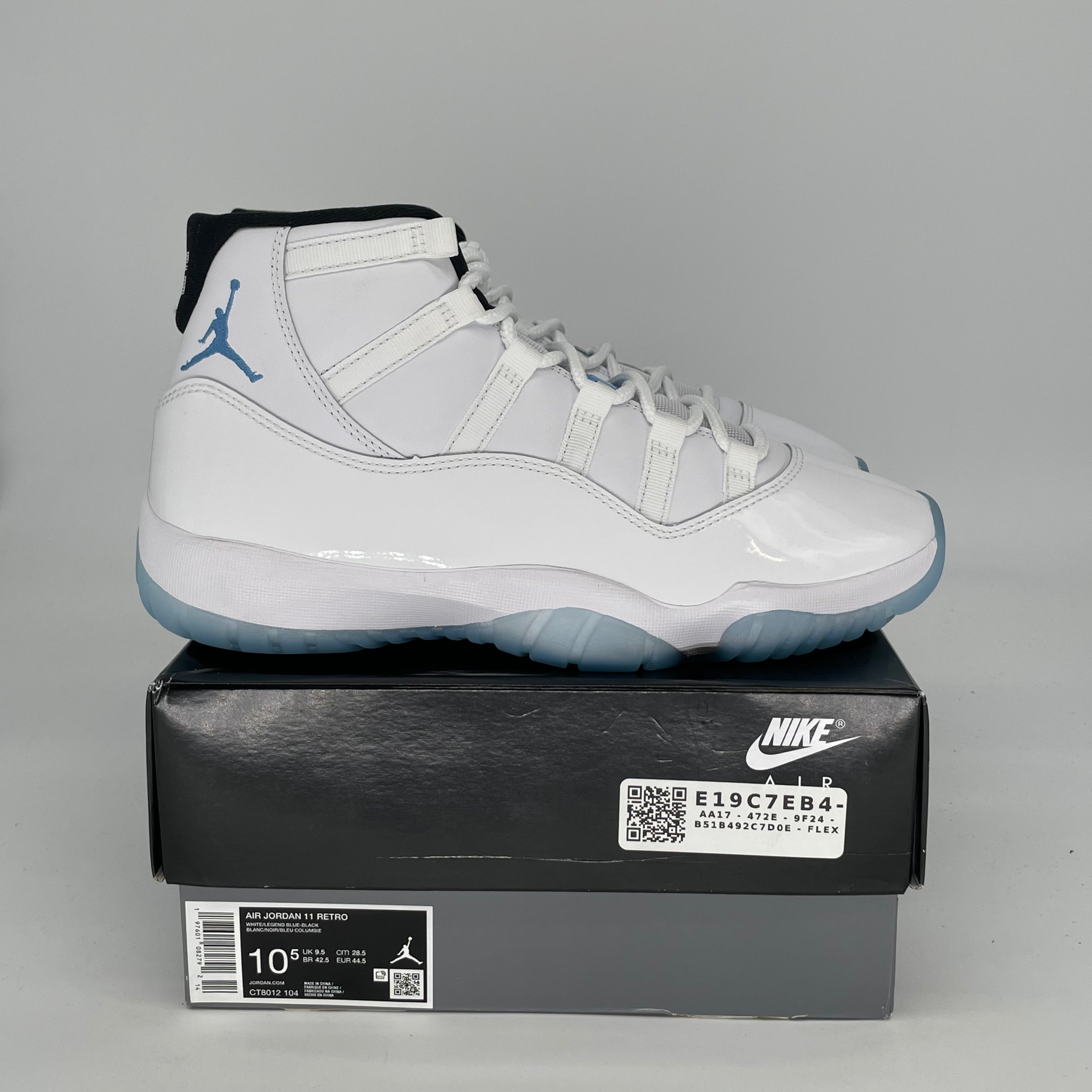 Original Air Jordan 11 Retro 'Legend Blue' Basketball Shoes - Men's Size 10.5 / Women's Size 12 (CT8012-104) - Perfect for Court Performance & Streetwear Fashion