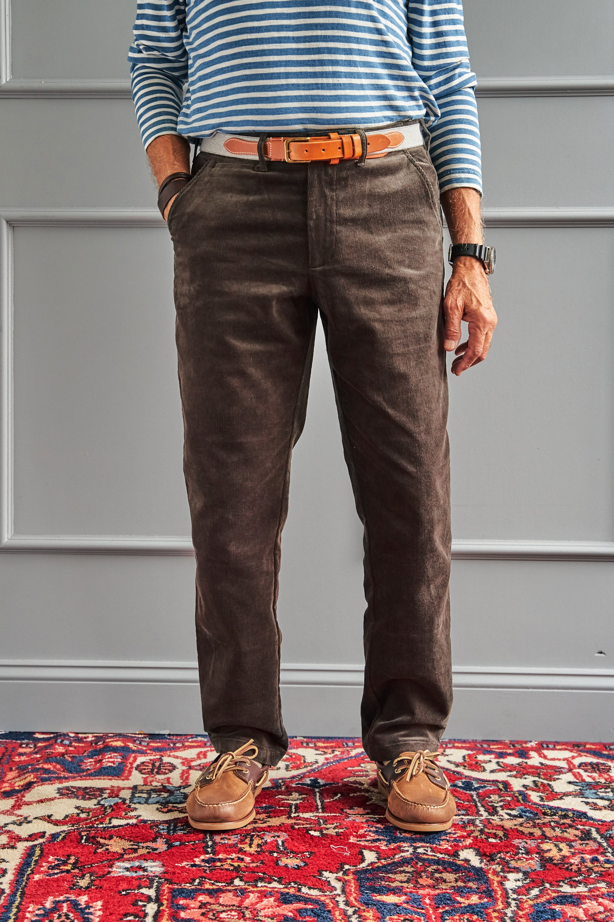Camden Pant in Chestnut Corduroy - Comfortable Men's Corduroy Pants for Casual Wear & Fall Fashion | Perfect for Office, Weekend Outings & Date Nights