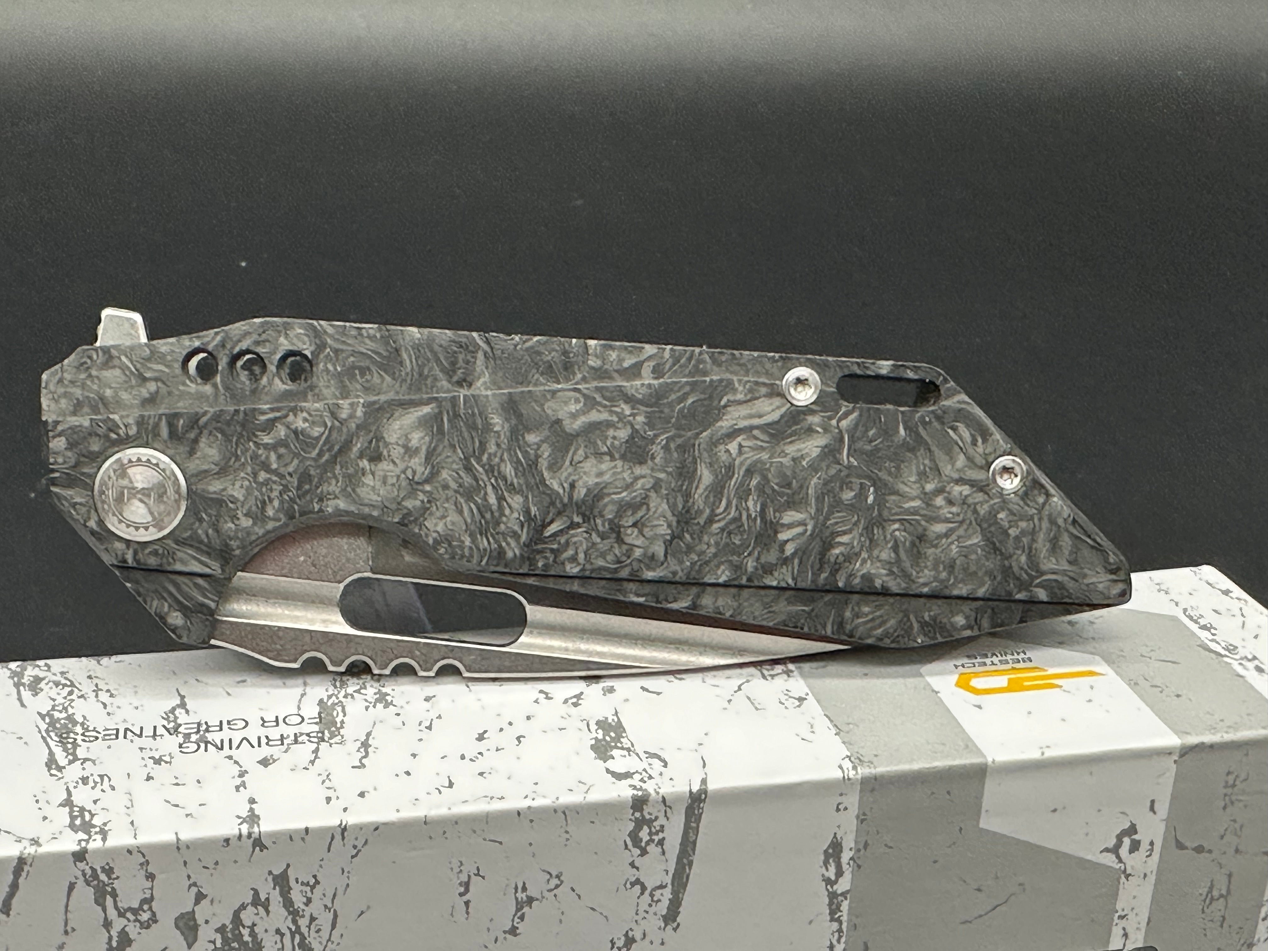 Bestech Shodan Folding Knife - Carbon Fiber Front & Titanium Back Handle - EDC, Outdoor Camping, Hunting & Survival Tool
