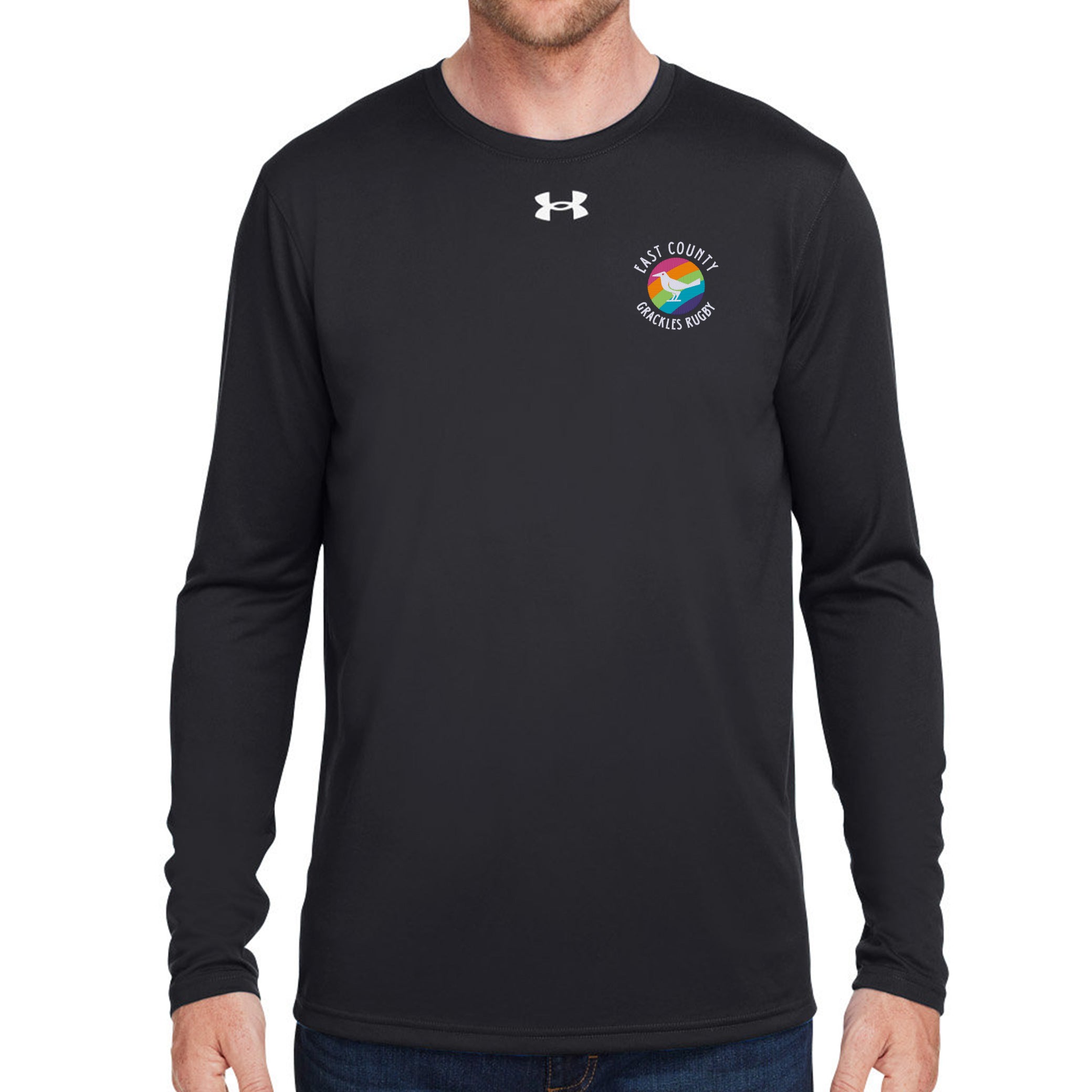 East Co. Grackles UA Team Tech Long Sleeve T-Shirt for Men - Moisture Wicking Athletic Shirt for Basketball, Football & Workout