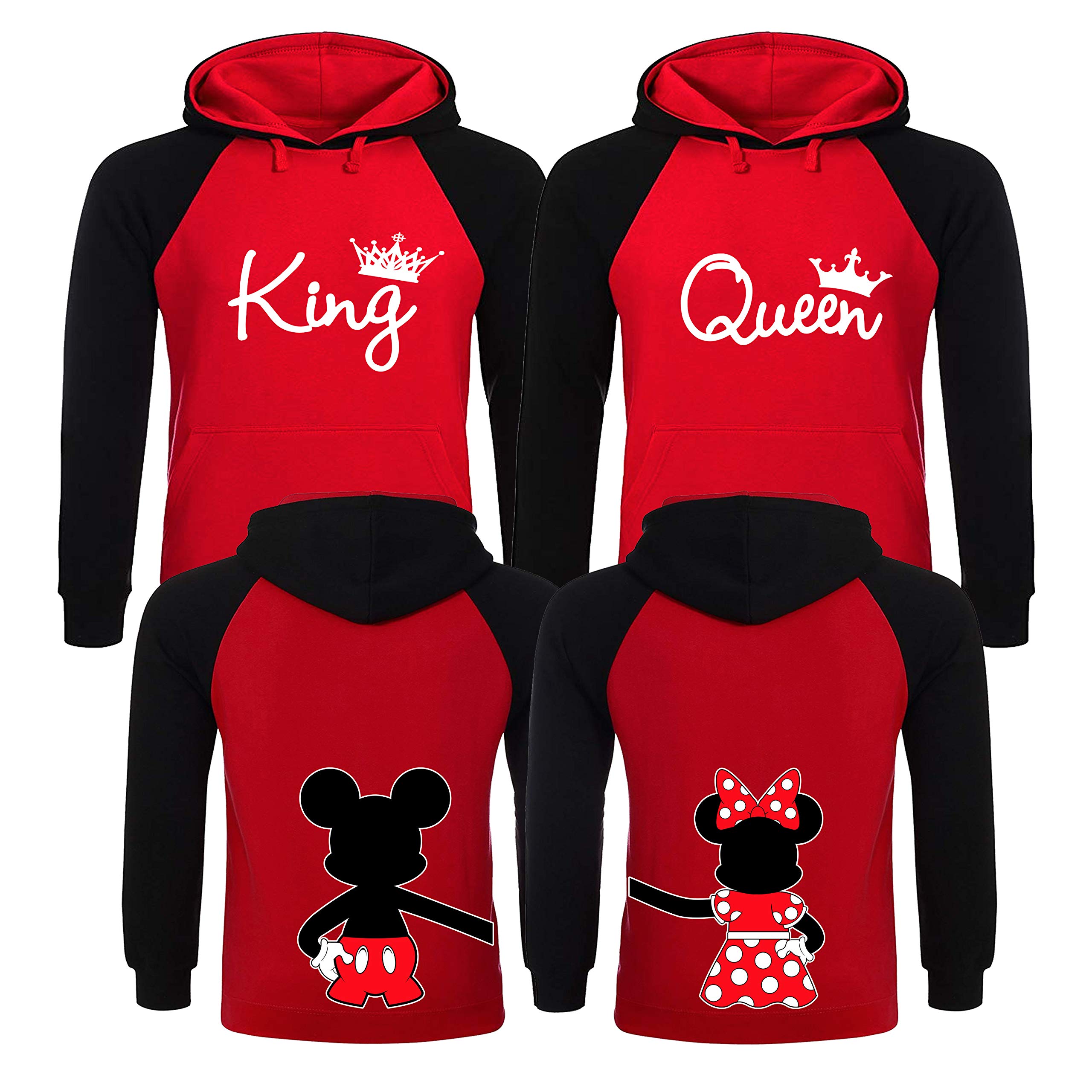 King and Queen Matching Hoodies for Couples - Christmas Couple Sweaters | Cozy Winter Outfits for Date Nights & Holiday Photos