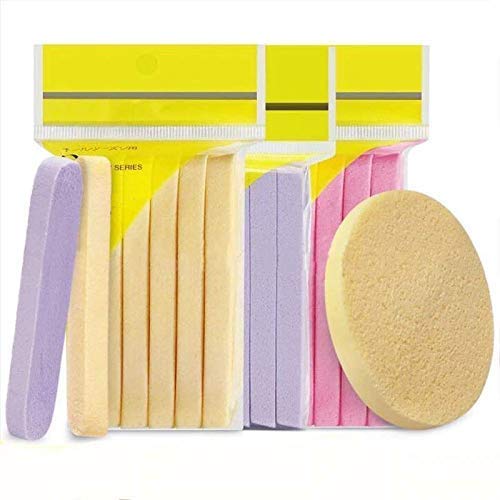 12-Pack Professional Compressed Facial Sponges for Makeup Removal & Deep Cleansing - Round Exfoliating Sponge Pads for Estheticians, Spa, Face Washing & Mask Application - Perfect for Daily Skincare & Salon Treatments