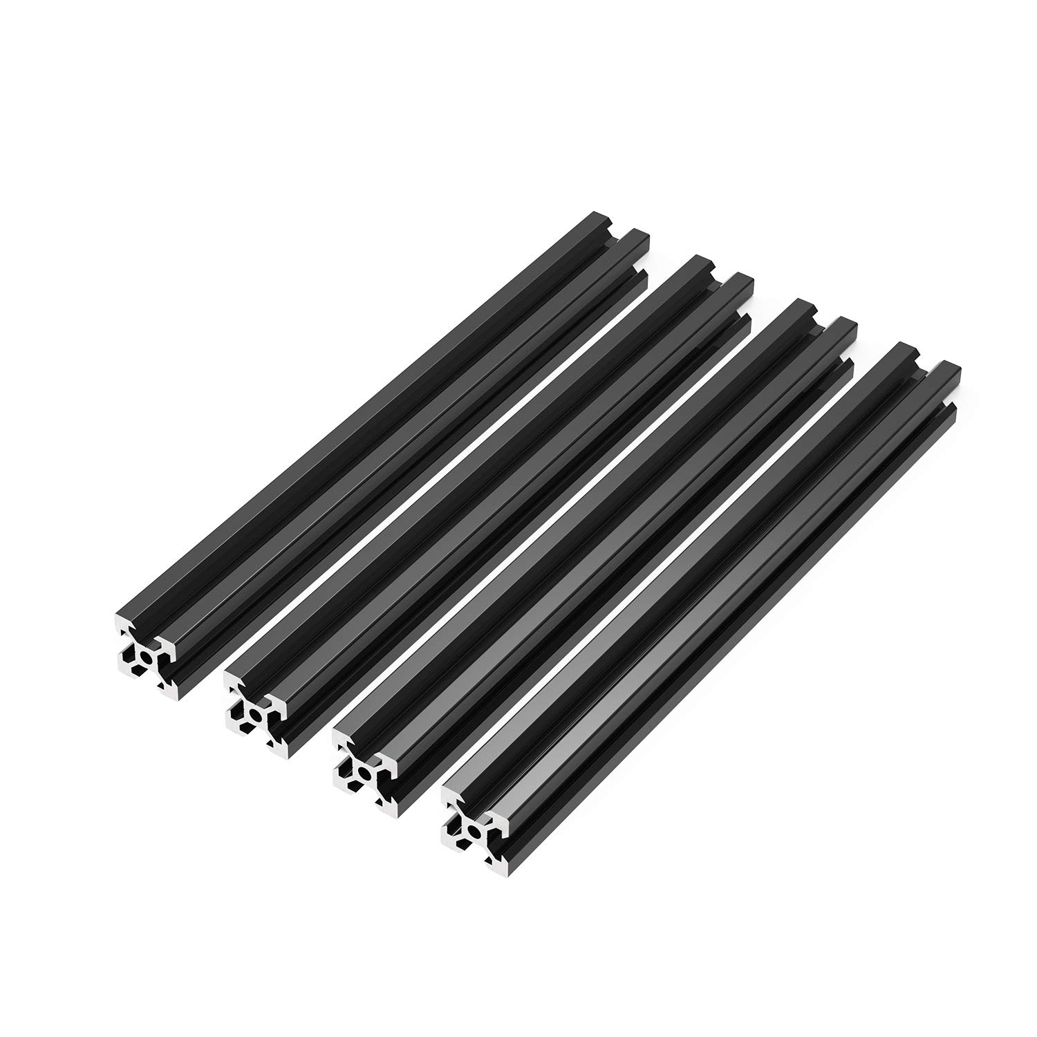 4PCS 2020 V-Slot Aluminum Extrusion 550mm Black Anodized Linear Rail for 3D Printer, CNC Machine, DIY Projects | European Standard Frame for Smooth Motion & Sturdy Builds