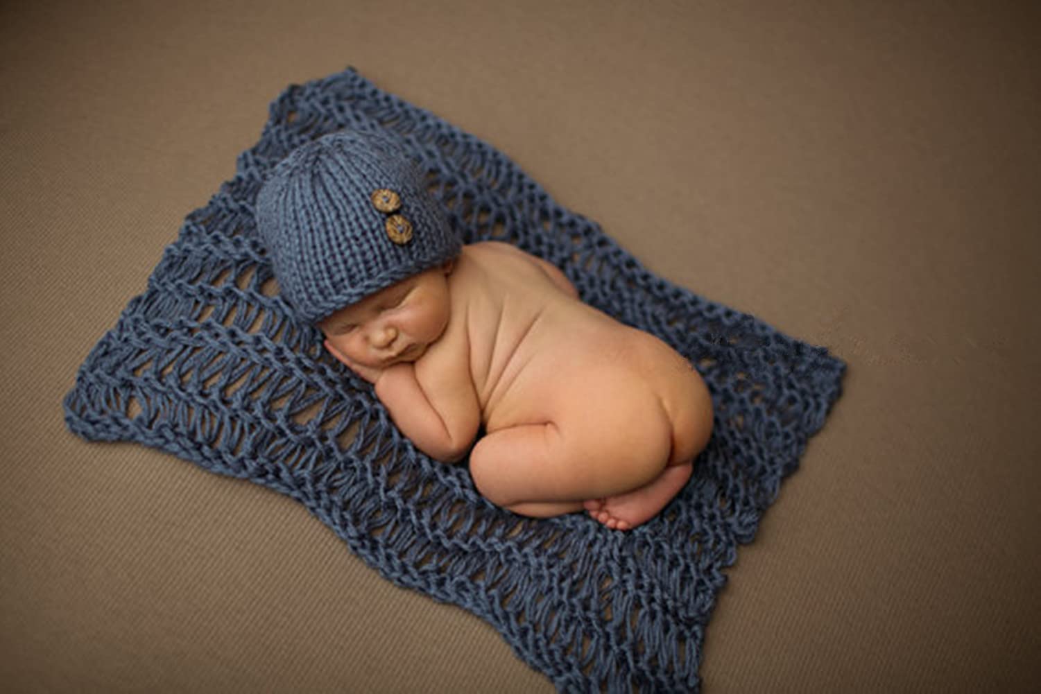 Premium Crochet Newborn Photography Props Set - Soft Baby Hat & Blanket for Boys & Girls - Perfect for Baby Shower Gifts, Photo Shoots & Nursery Decor