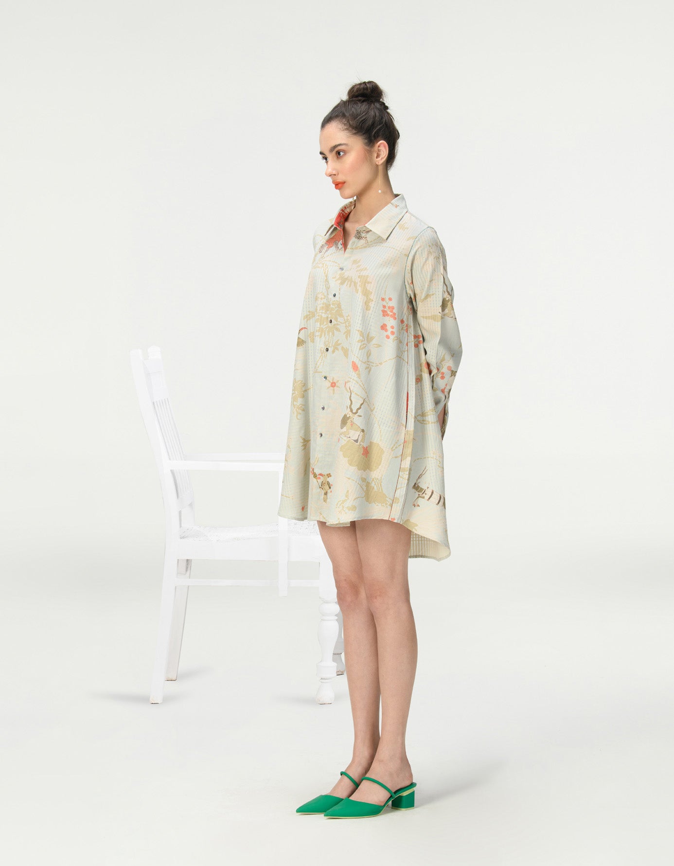 Oversized Cotton Silk Check Shirt in Ice Blue - Perfect for Casual Outfits, Layering & Boho Style