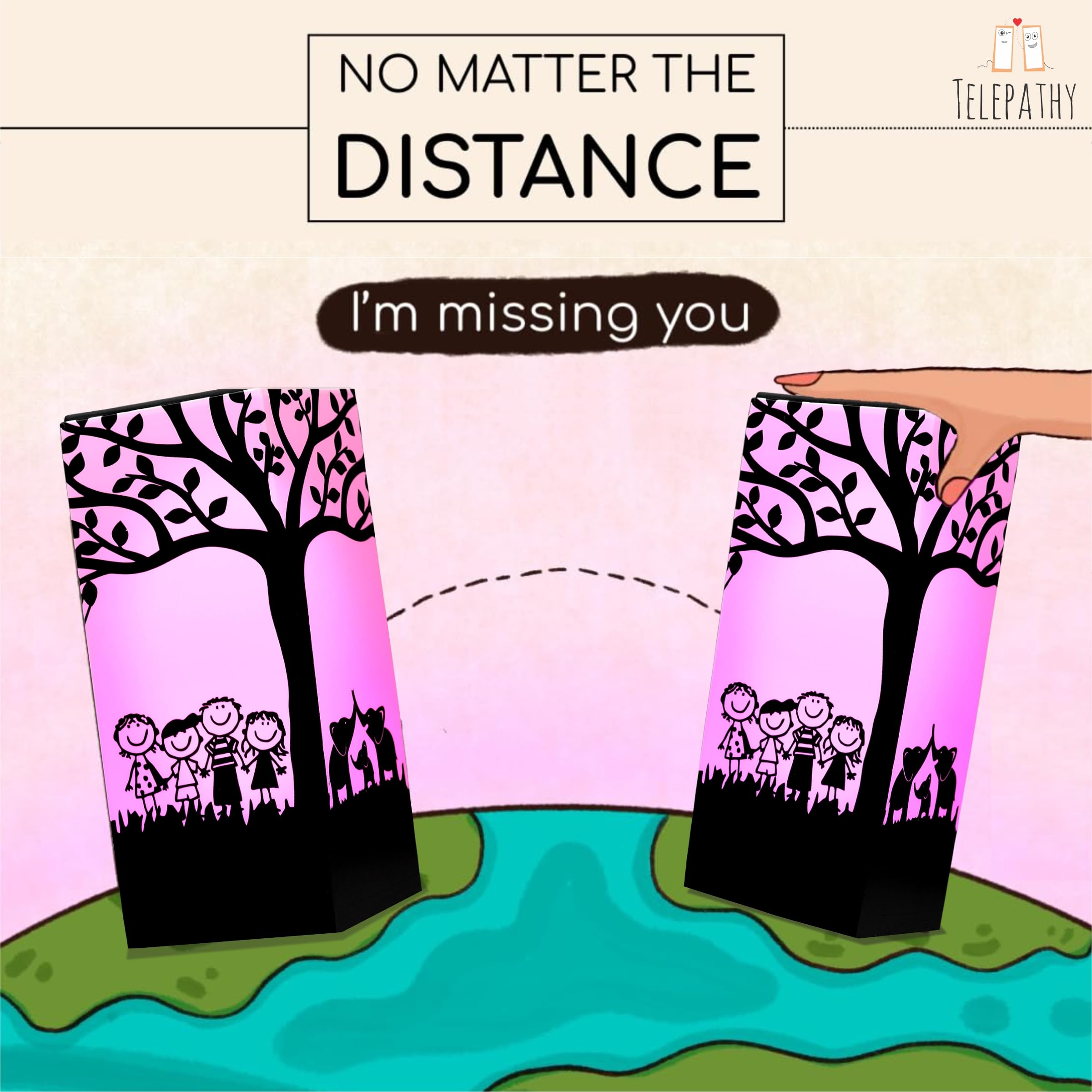 Telepathy® Tree - Long Distance Friendship Lamp with Wi-Fi & Touch-Activated Color Changing LED Lights | Unique Gift for Loved Ones Far Away | Perfect for Bedrooms, Dorms & Long-Distance Relationships (Set of 6)