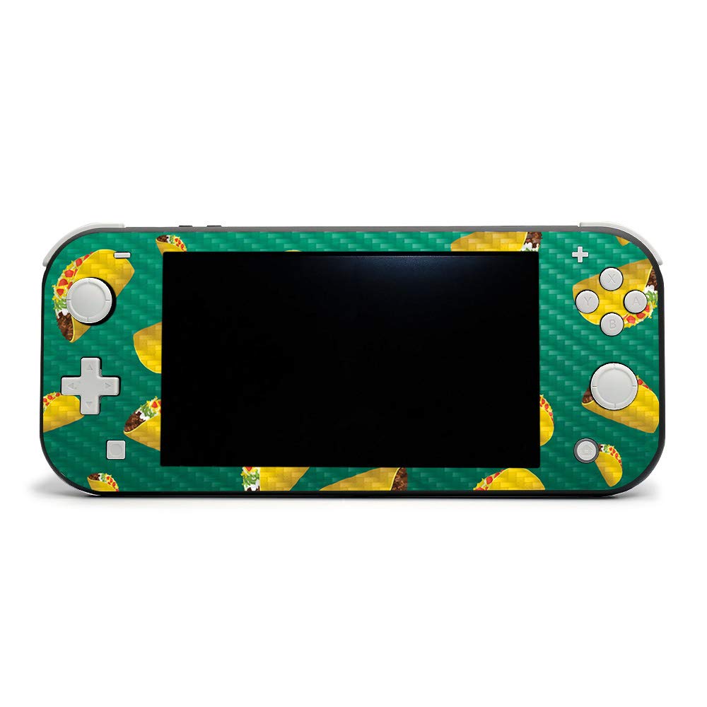 Premium Carbon Fiber Skin for Nintendo Switch Lite - Taco Design | Durable Protective Cover with Textured Finish | Easy to Apply & Remove | Made in USA | Perfect for Gaming, Travel & Personalization