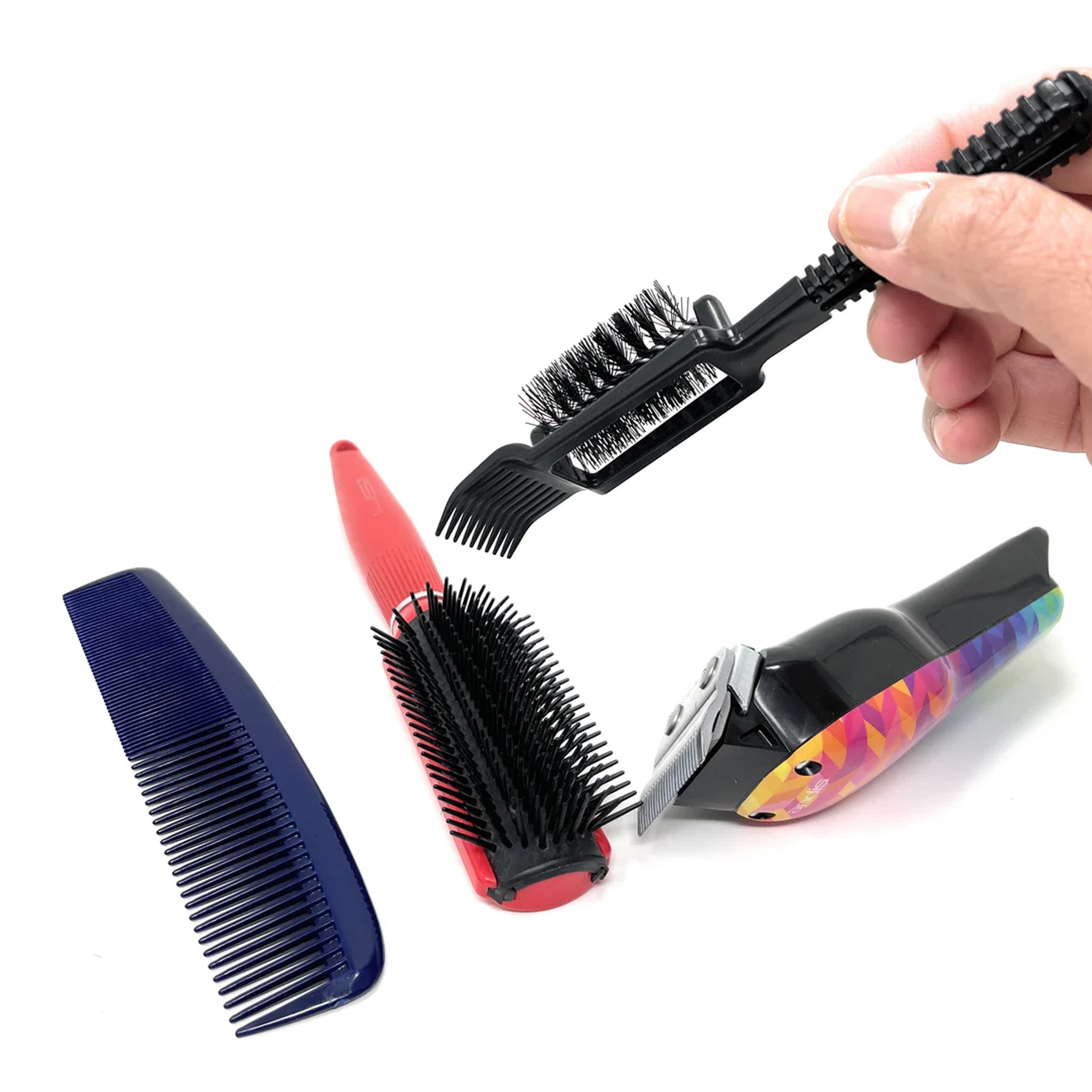 Scalpmaster Brush and Comb Cleaner - Plastic Handle, 2-Piece Set for Hair Styling Tools - Perfect for Salons, Home Use, and Travel