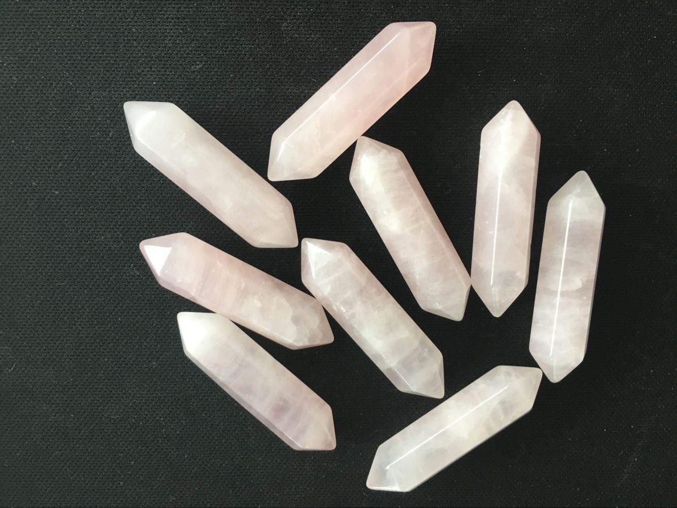 20pcs Rose Quartz Crystal Wands - 6 Faceted Reiki Healing Stones for Chakra Balancing, Meditation & Energy Work | Bulk Wholesale Gemstone Collection for Spiritual Wellness & Home Decor
