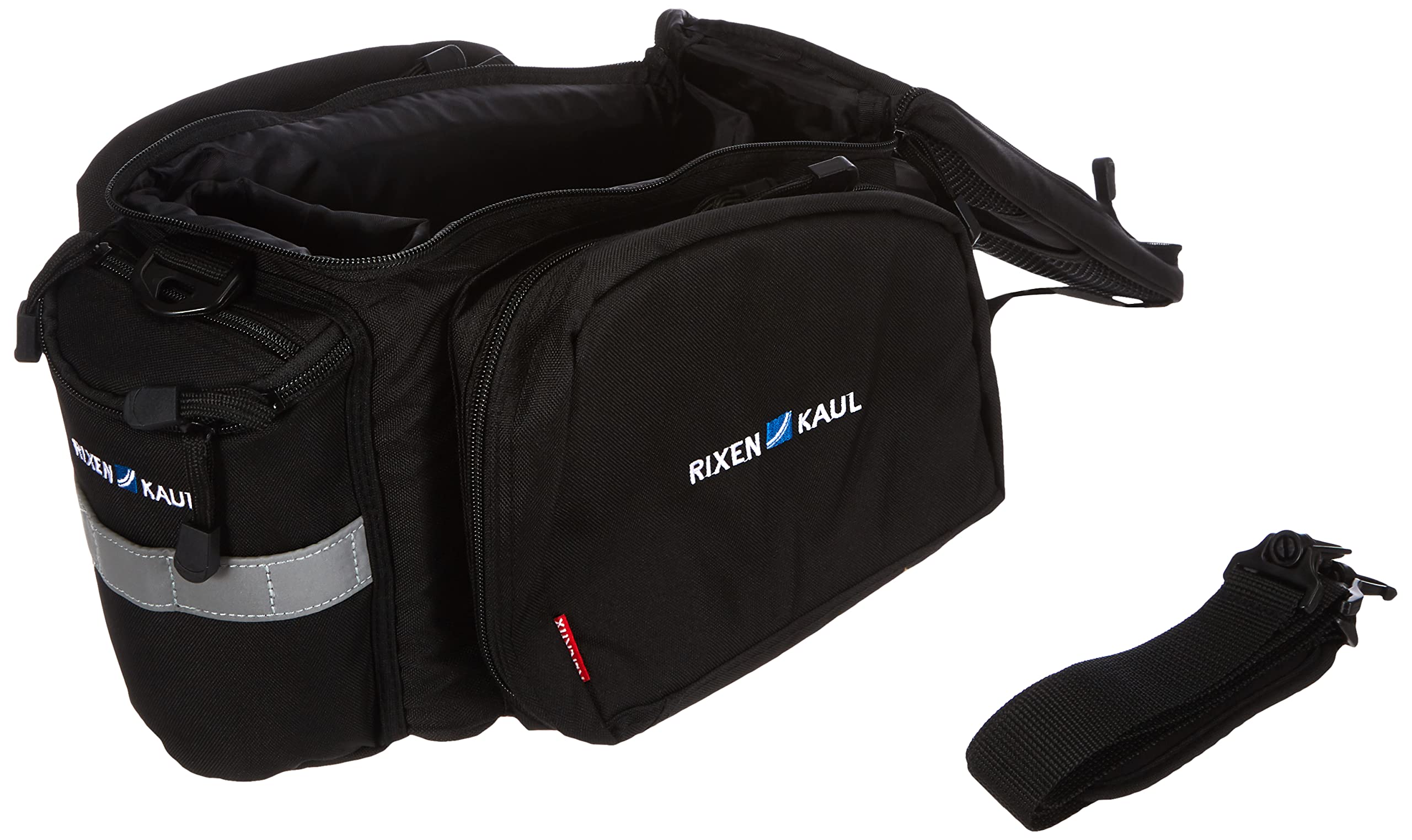 KLICKfix Unisex Adult Rackpack 2+ Luggage Bag - Waterproof Black Bicycle Pannier Backpack for Commuting, Travel & Outdoor Adventures (1 Size)