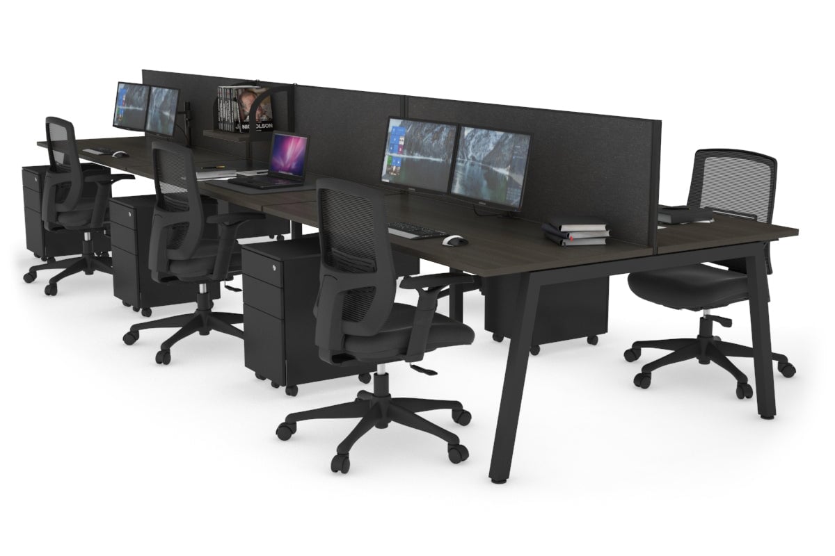 6-Person Office Workstation Desk - 1800L x 700W Dimensions - Ideal for Collaborative Workspaces & Team Projects