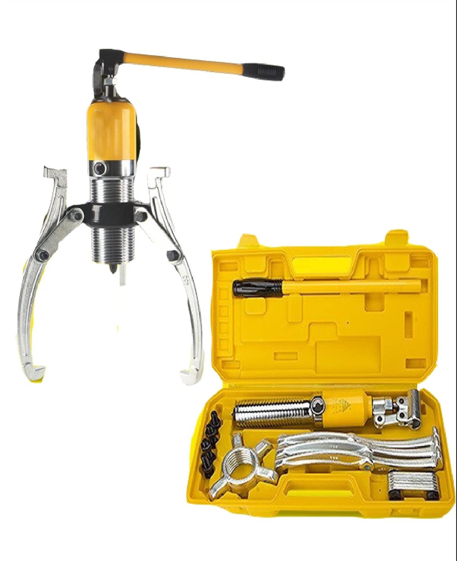 5 Ton Hydraulic Crimping Tool & Gear Puller Set - Heavy Duty Wheel Bearing Removal Kit for Automotive Repair, Industrial Maintenance & DIY Projects