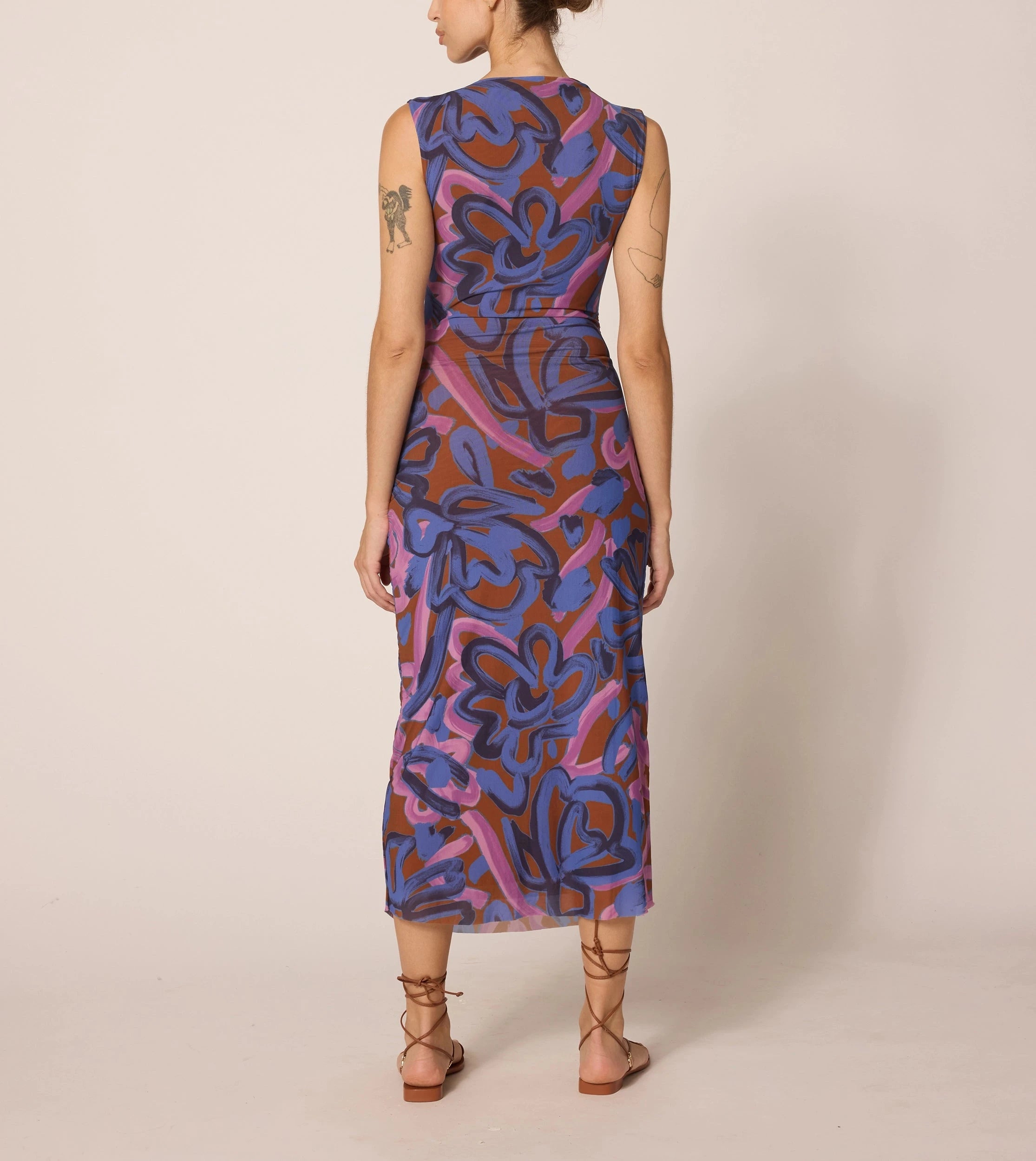 Carrie Midi Dress | Fresco Floral Print Summer Dress for Women | Perfect for Beach Vacations, Date Nights & Office Wear