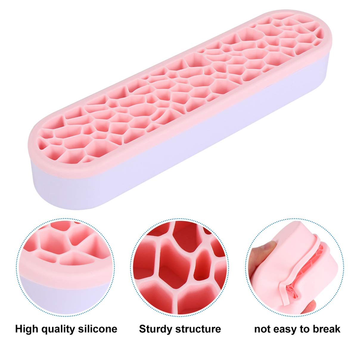 HEALLILY Silicone Makeup Brush Holder & Organizer - Cosmetic Brush Stand for Women | Portable Makeup Storage Box for Travel, Home Vanity & Salon Use