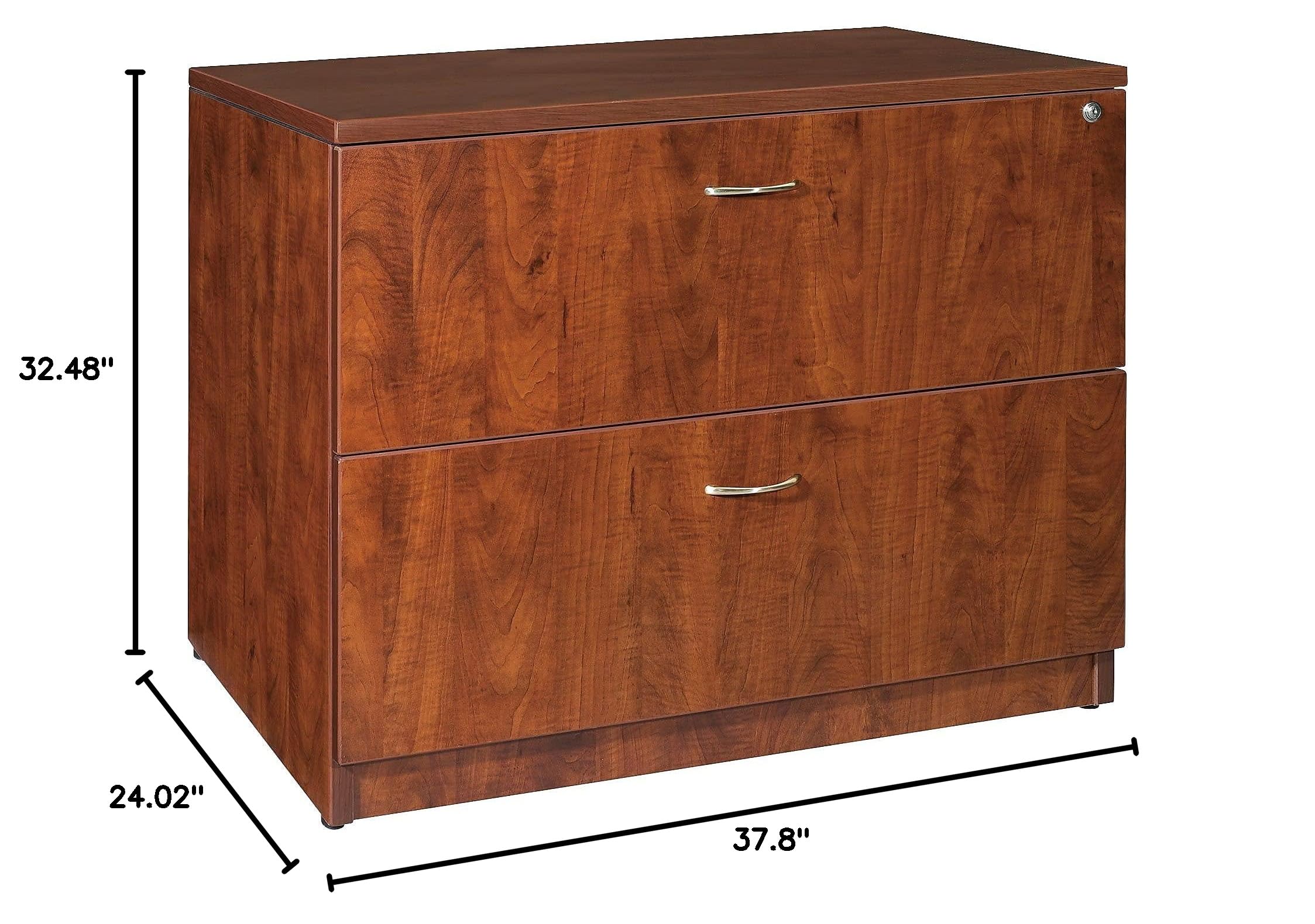 Lorell LLR69433 Essentials 2-Drawer Lateral File Cabinet - Letter Size, Black - Home & Office Storage Solution for Documents & Files