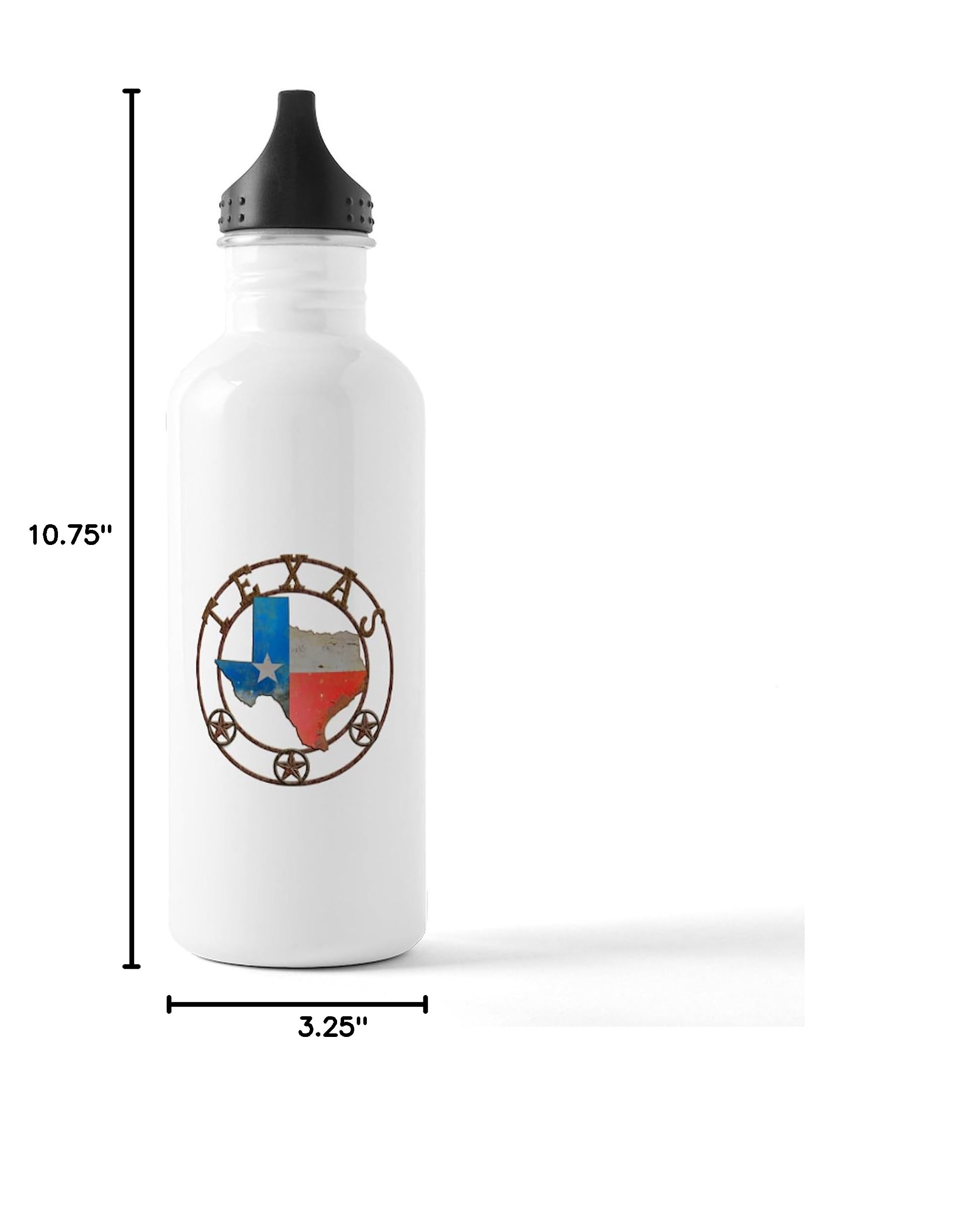 Texas Wrought Iron Barn Art Stainless Steel Water Bottle - 1.0L (34 oz) Insulated Thermos for Hiking, Camping & Outdoor Adventures - CafePress