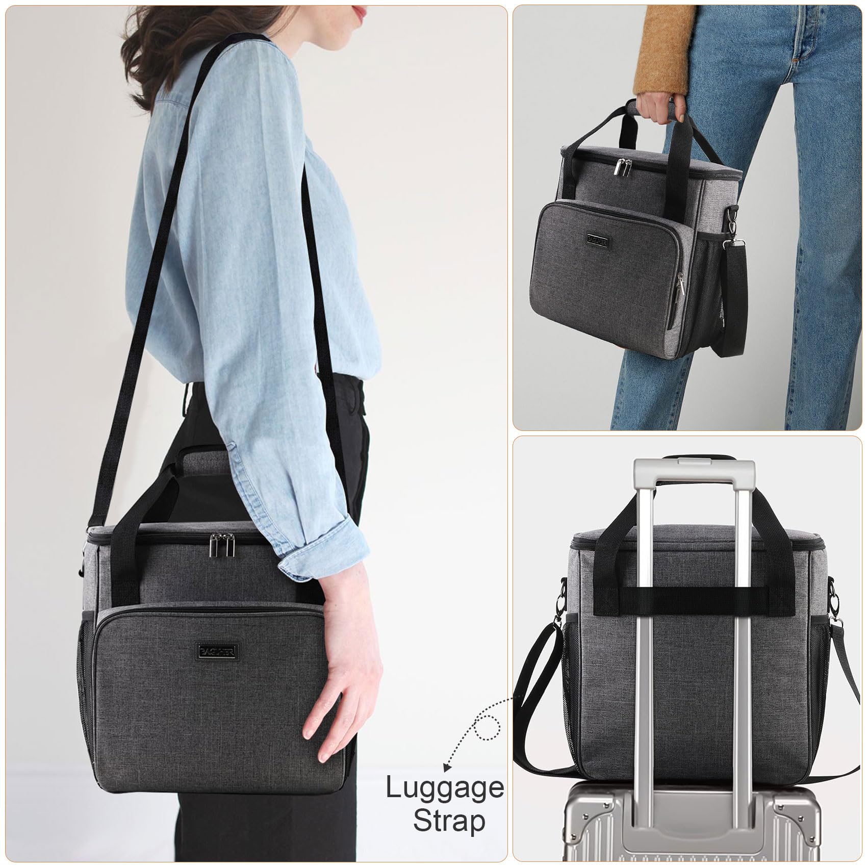Portable Keurig Coffee Maker Travel Bag - Compatible with K-Mini, K-Mini Plus, K-Express & K-Iced | Compact Carrying Case with Adjustable Shoulder Strap | Perfect for Travel, Camping & Office Use (Grey)