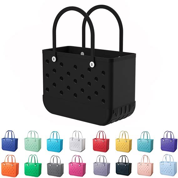 Waterproof EVA Beach Tote Bag with Drain Holes - Lightweight Portable Travel Handbag for Swimming, Boating, Pool & Outdoor Sports | Perfect for Beach Vacation, Gym & Work Commute (Color 11)