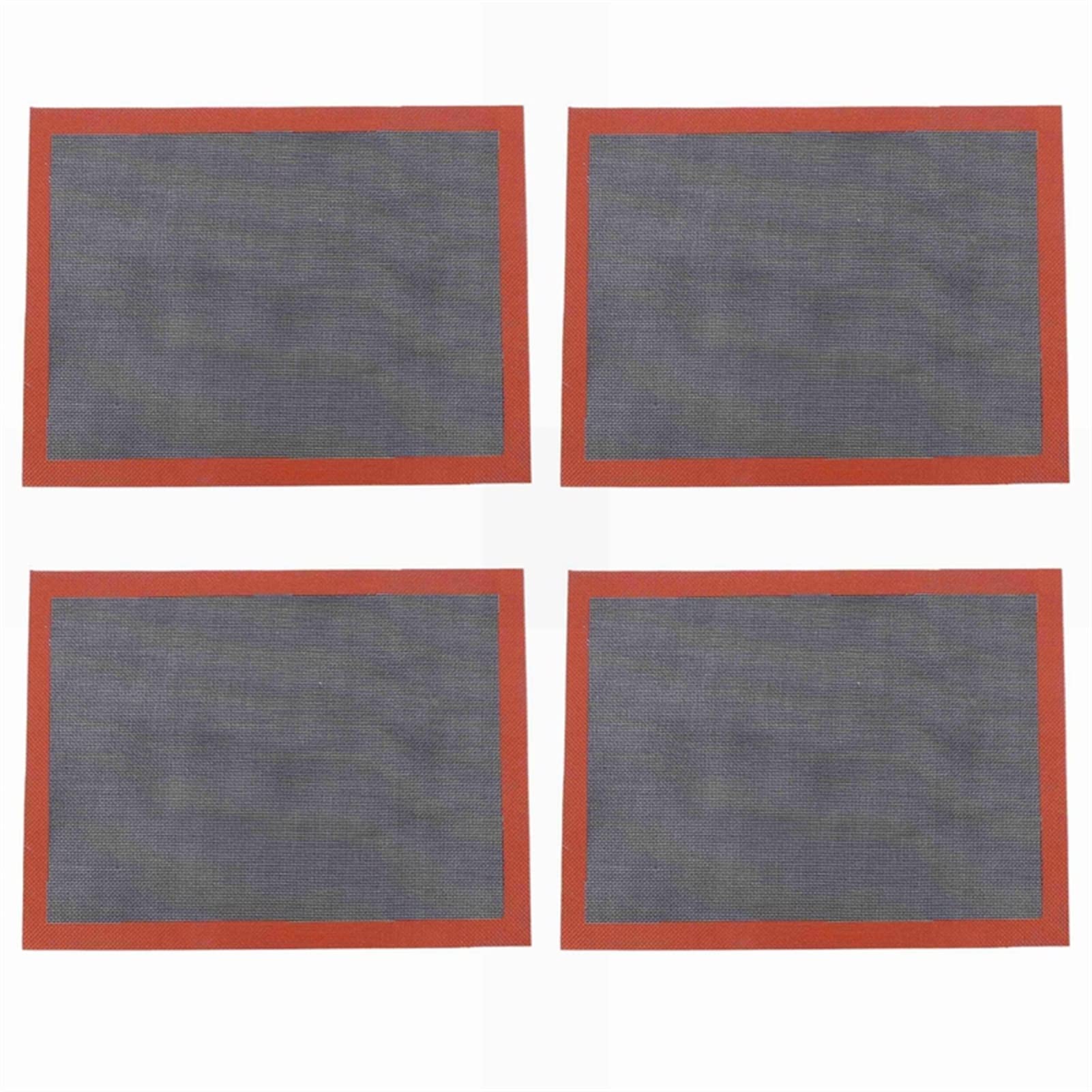 Non-Stick Perforated Silicone Baking Mat - 4-Pack Oven Sheet Liner for Cookies, Bread, Macarons & Biscuits | Heat-Resistant & Reusable | Perfect for Baking, Roasting & Food Prep (Black Red)