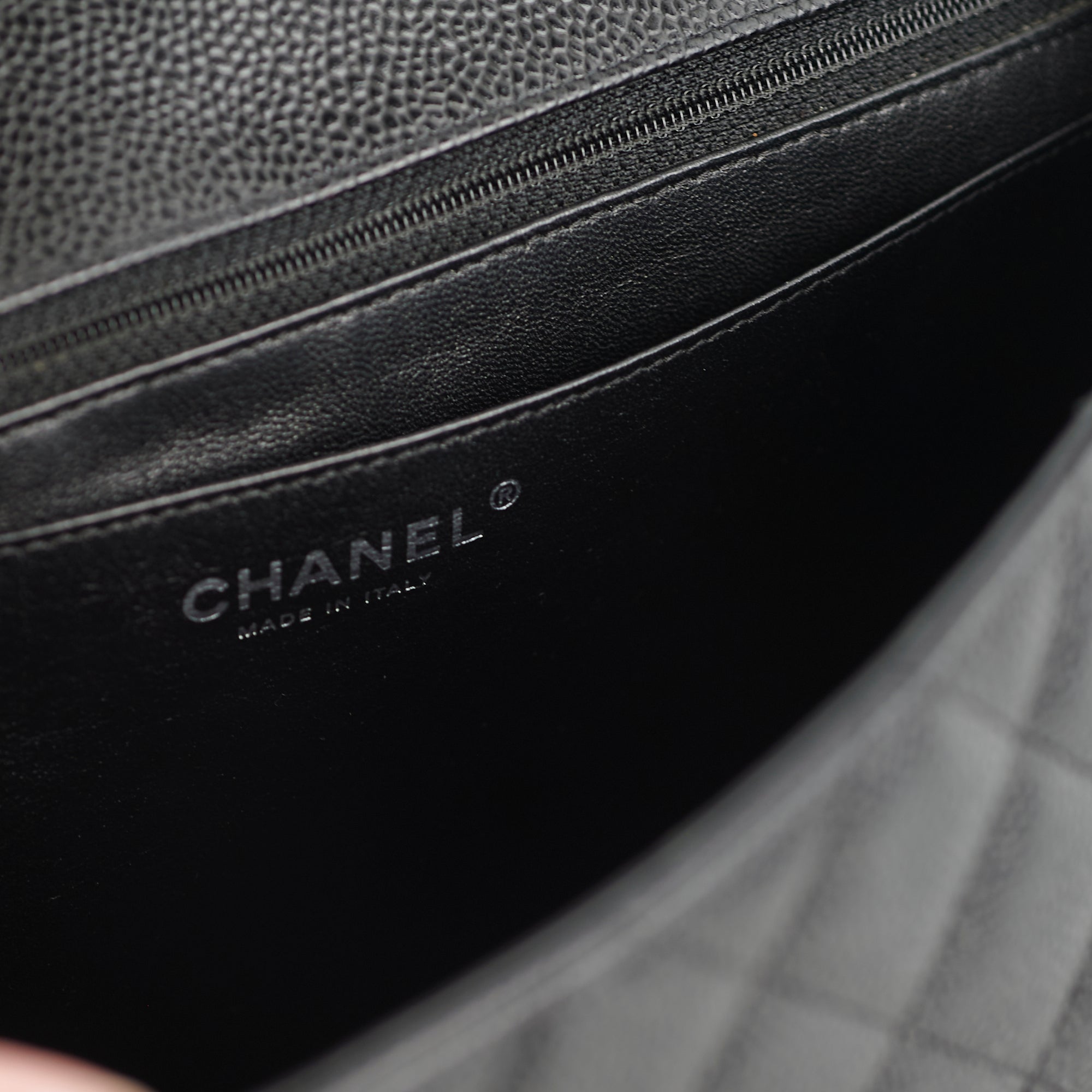 Chanel Single Flap Jumbo Caviar Black Leather Shoulder Bag - Luxury Designer Handbag for Women | Perfect for Work, Evening Events & Everyday Use