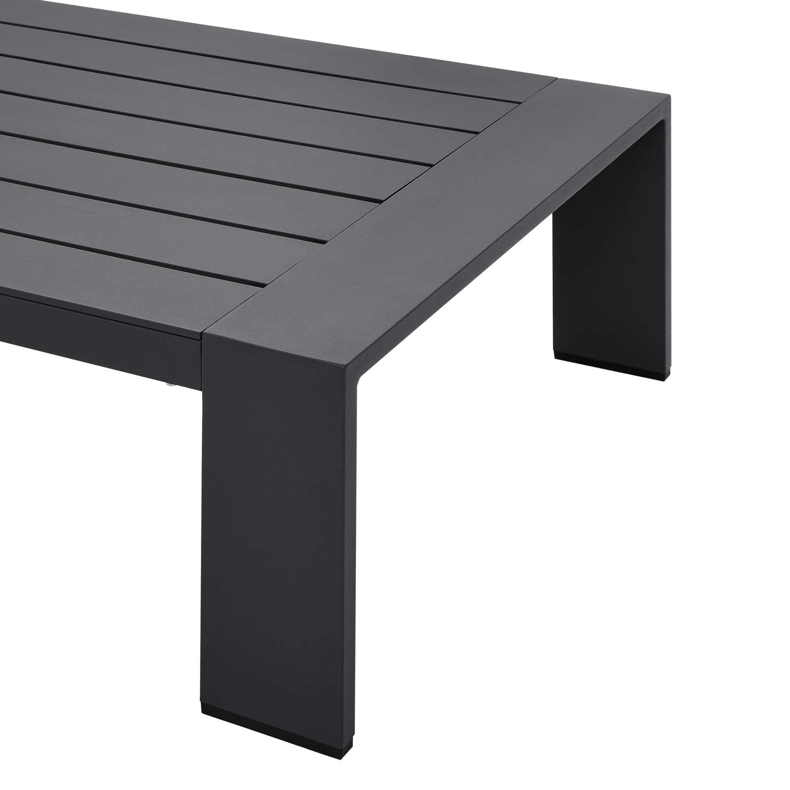 Modway Tahoe Aluminum Outdoor Patio Coffee Table - Gray Weather-Resistant Side Table for Poolside, Garden & Backyard Decor