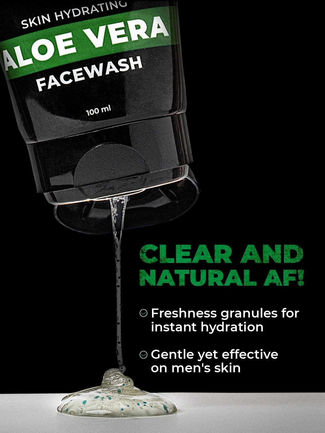 Beardo Aloe Vera Face Wash for Men - 100ml | Hydrating & Oil Control Cleanser for Soft, Smooth Skin | Soothes & Heals Dry Skin | Ideal for Daily Skincare Routine & Post-Shave Care