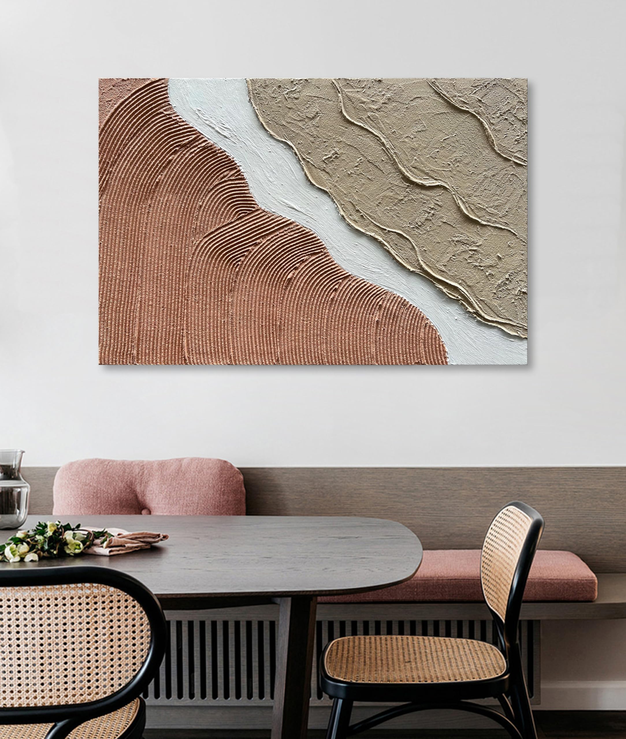 3D Heavy Texture Abstract Oil Painting on Canvas - Large Modern Wall Art for Living Room, Bedroom & Office Decor | Minimalist Home Decor