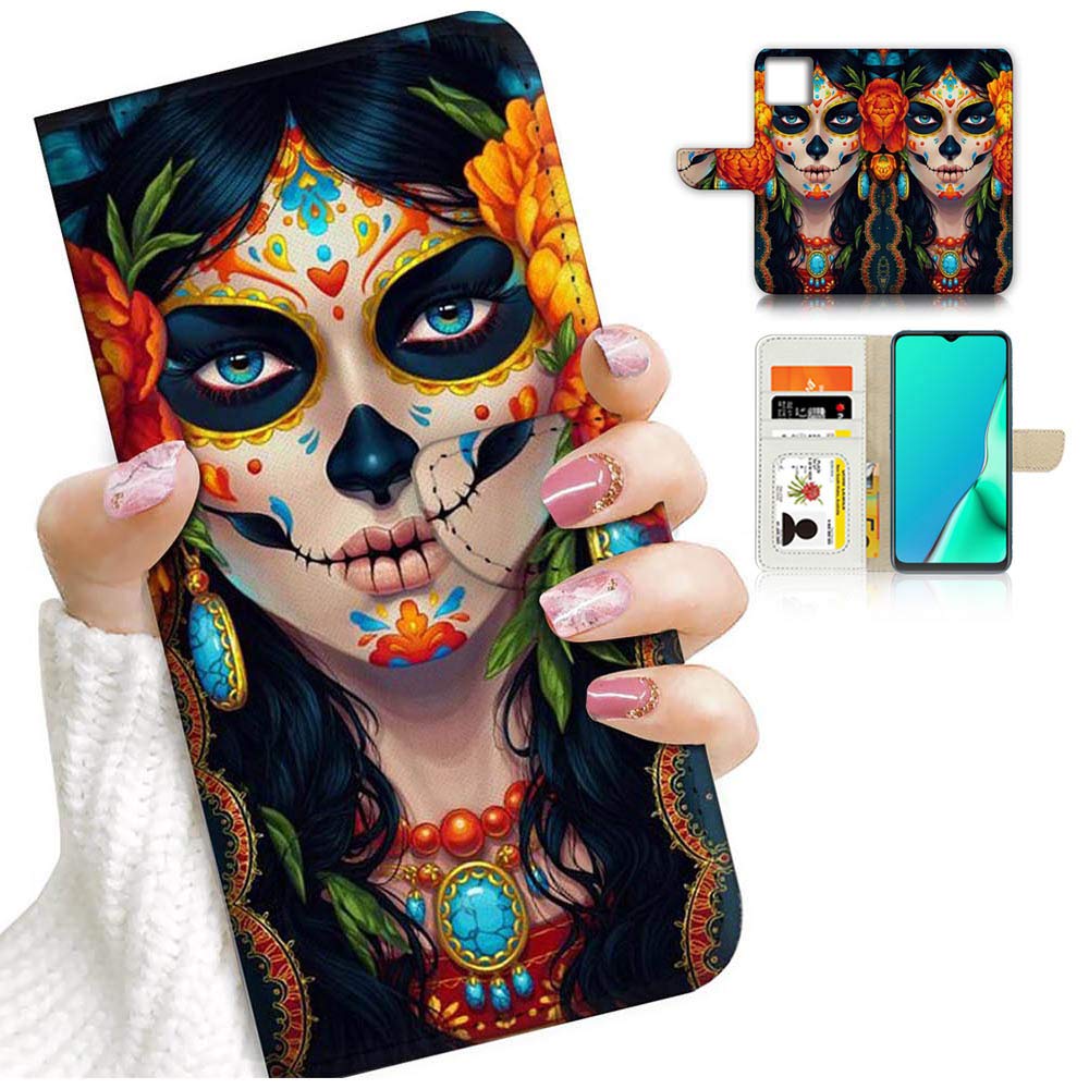iPhone 13 Pro Wallet Case with Flip Cover - Sugar Skull Day of the Dead Design A24261 | Perfect for Everyday Use & Special Occasions