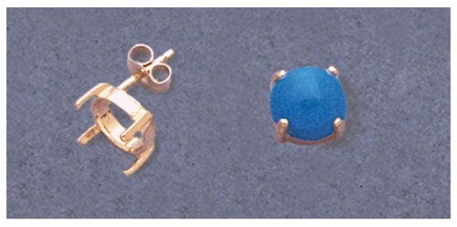 Sterling Silver or 14K Gold Cabochon Earring Settings - 10mm Round 2-Piece Set (Made in USA) - Perfect for DIY Jewelry Making & Gift Giving