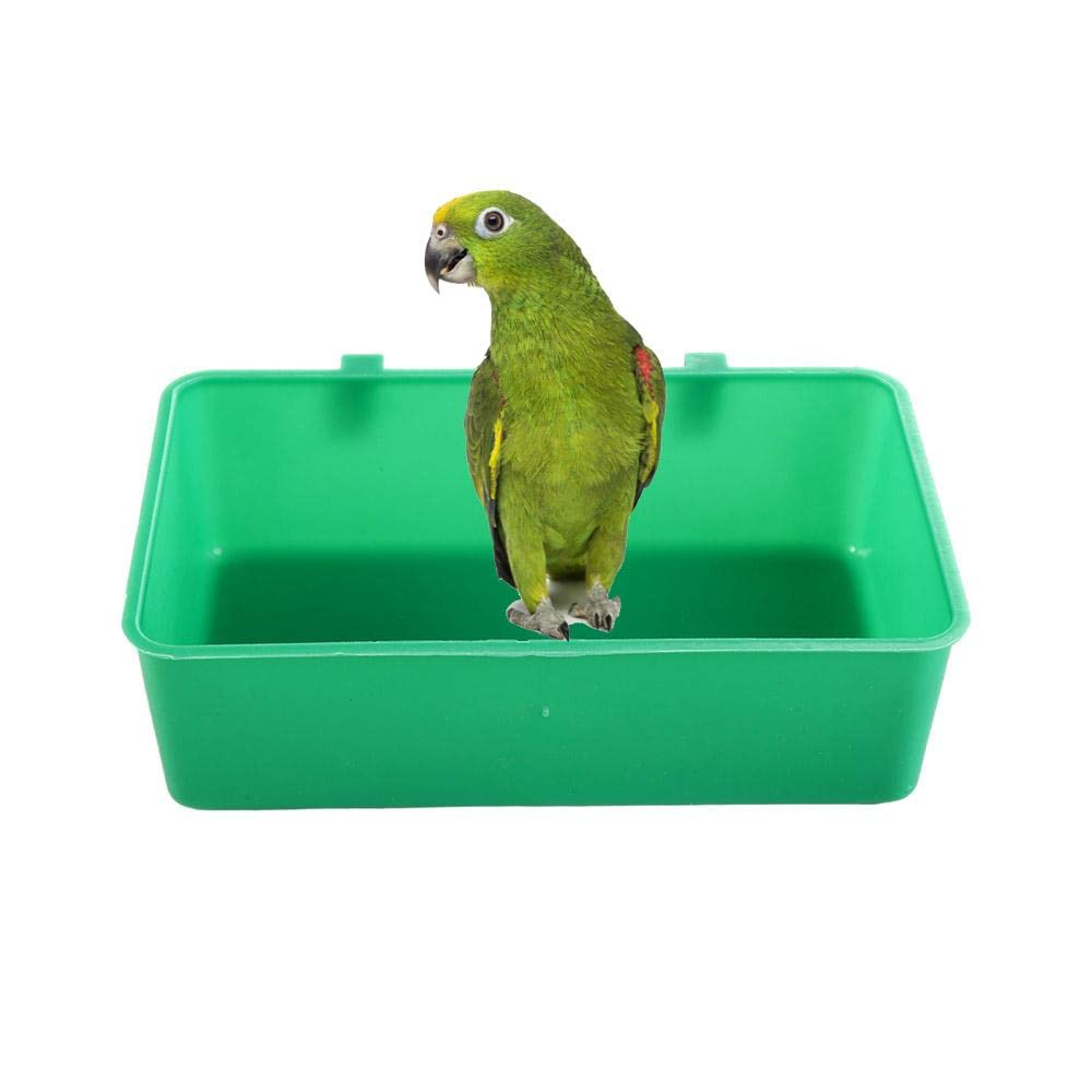 5PCS Hanging Bird Food Bowls - Square Parakeet Feeder & Multi-Purpose Parrot Bath Basin for Cage Accessories - Perfect for Small Birds Like Budgies, Cockatiels & Lovebirds - Bird Supplies & Pet Accessories for Feeding, Bathing & Cage Decoration