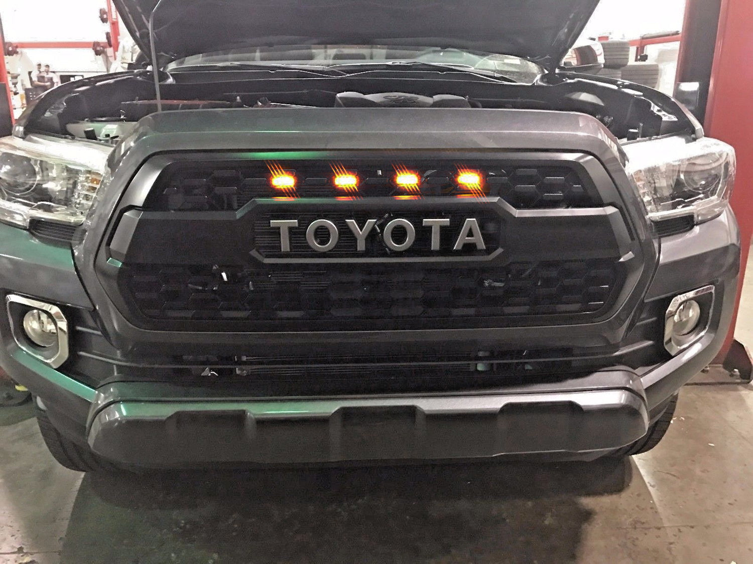4-Piece Front Grille LED Light Kit for 2016-2023 Toyota Tacoma TRD Pro - Durable Off-Road Lighting Accessories for Night Driving & Adventure