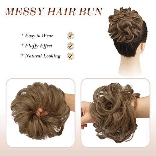 Large Curly Hair Bun Scrunchie Extension - Perfect for Ponytails, Updos & Everyday Hairstyles