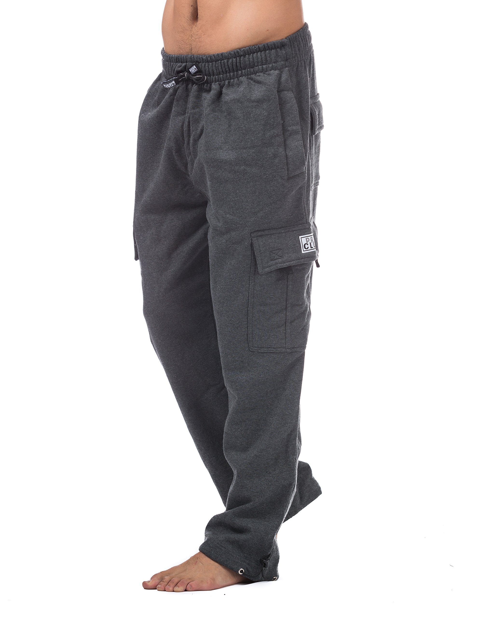 Pro Club Men's Heavyweight Fleece Cargo Pants - Durable Workwear for Outdoor Activities, Hiking & Casual Wear | Warm Winter Pants with Multiple Pockets