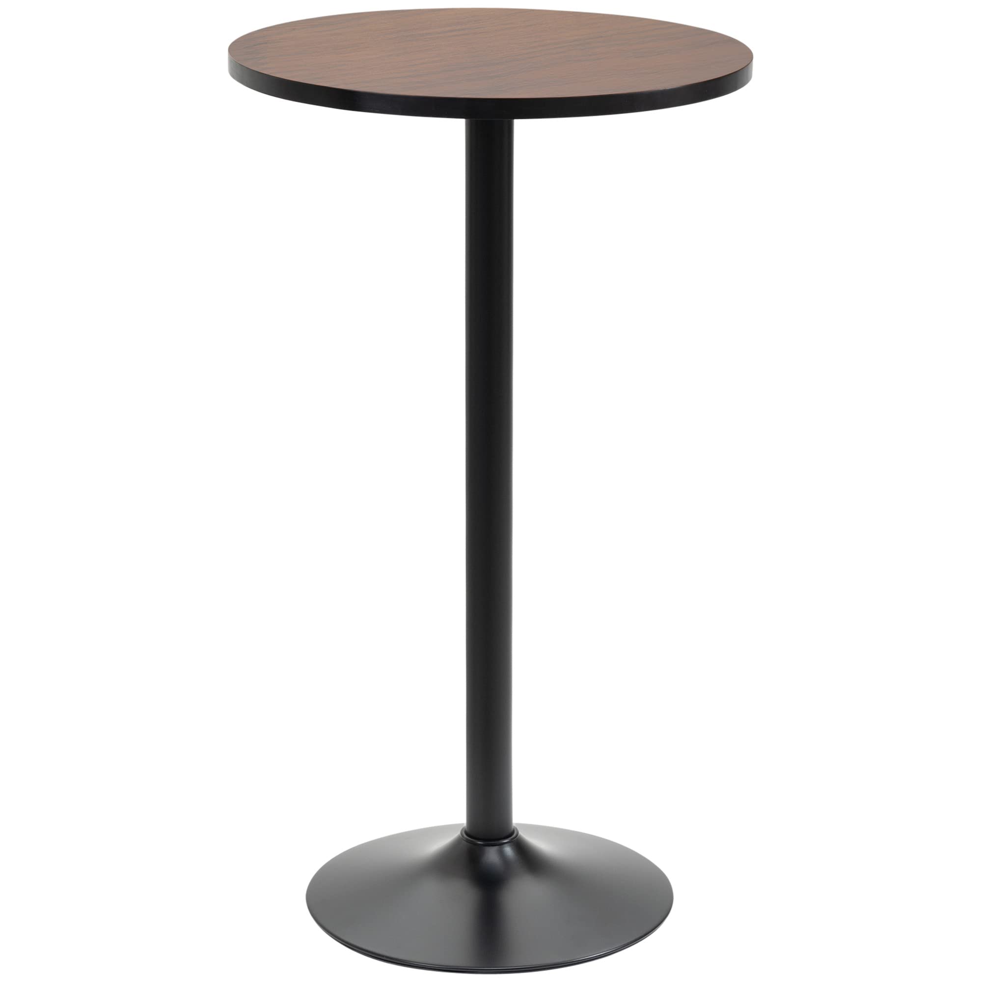 HOMCOM 42 Inch Rustic Industrial Bar Table with Elm Wood Top and Metal Base - Perfect for Home Bar, Pub, Kitchen Island & Dining Room Decor