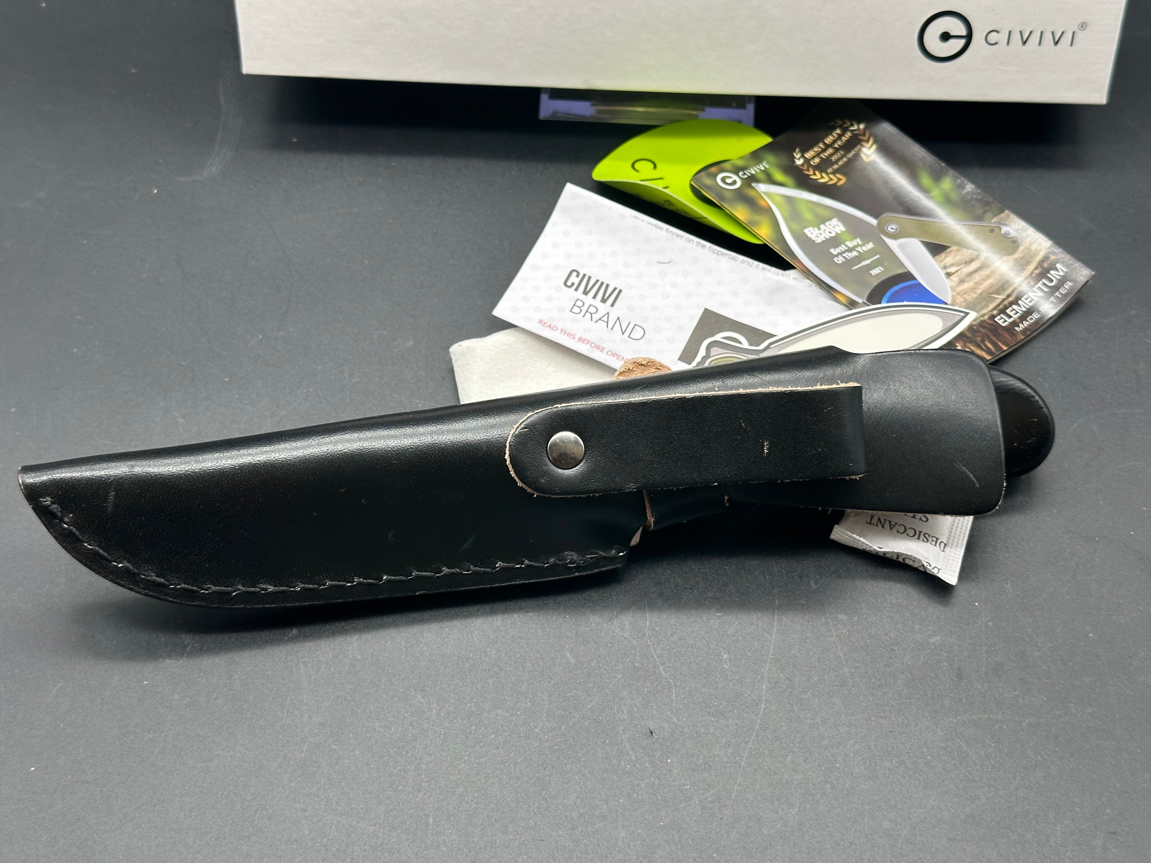 CIVIVI Elementum Fixed Blade Knife - Black G10 Handle with Satin Finish - Perfect for Outdoor Camping, Hunting, and Survival Activities