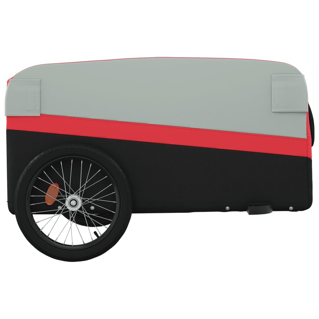 SKM Heavy-Duty Bike Trailer - 45kg Capacity, 14kg Weight - Black & Red Steel Cargo Carrier for Cycling & Outdoor Adventures (Model 4048) | Perfect for Groceries, Camping Gear & Kids Transport
