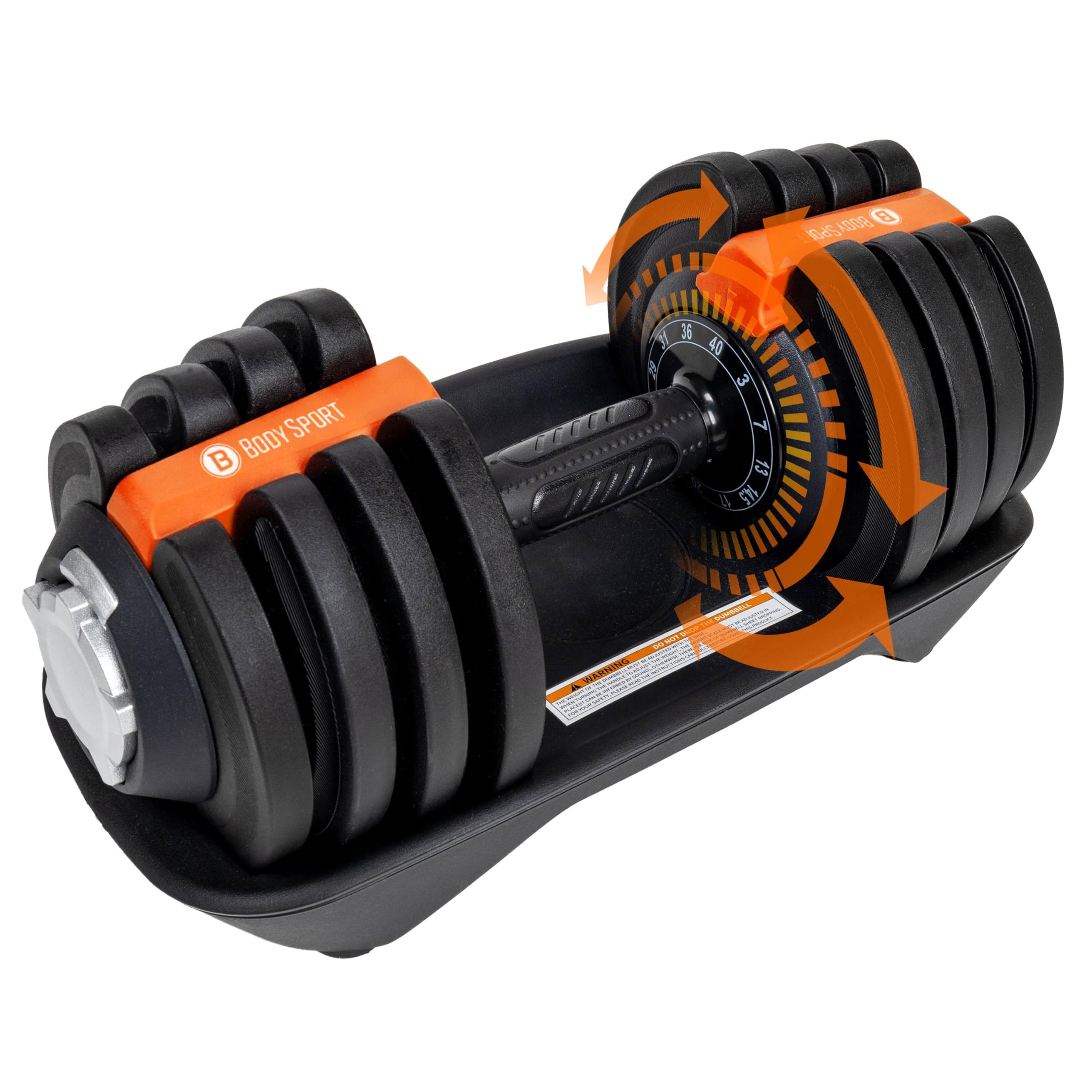 BodySport 40 Pound Adjustable Dumbbell Set with 12 Free Weights (3-40 lbs) - Perfect for Home Gym, Strength Training & Full Body Workouts - Ideal for Beginners to Advanced Fitness Enthusiasts