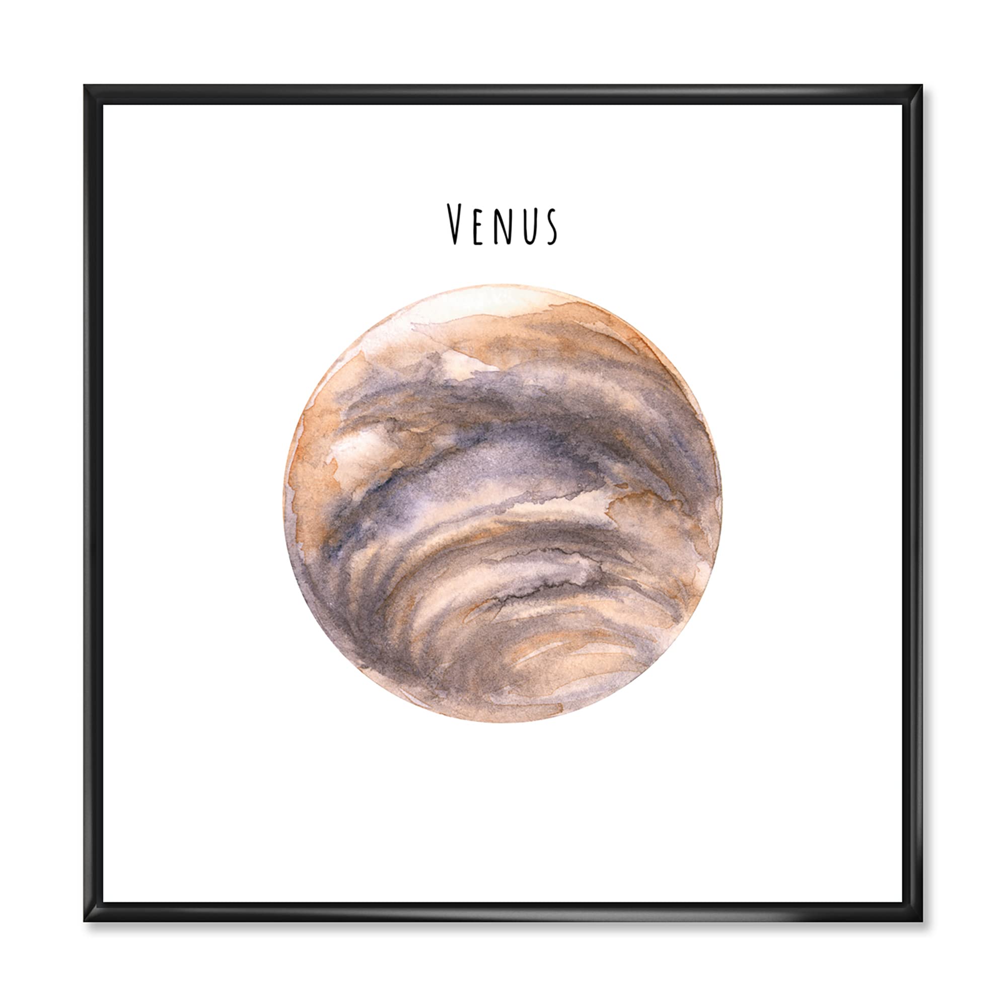 DesignQ Planet Venus - Bohemian & Eclectic Framed Canvas Wall Art Print | Home Decor for Living Room, Bedroom & Office | Unique Gift Idea